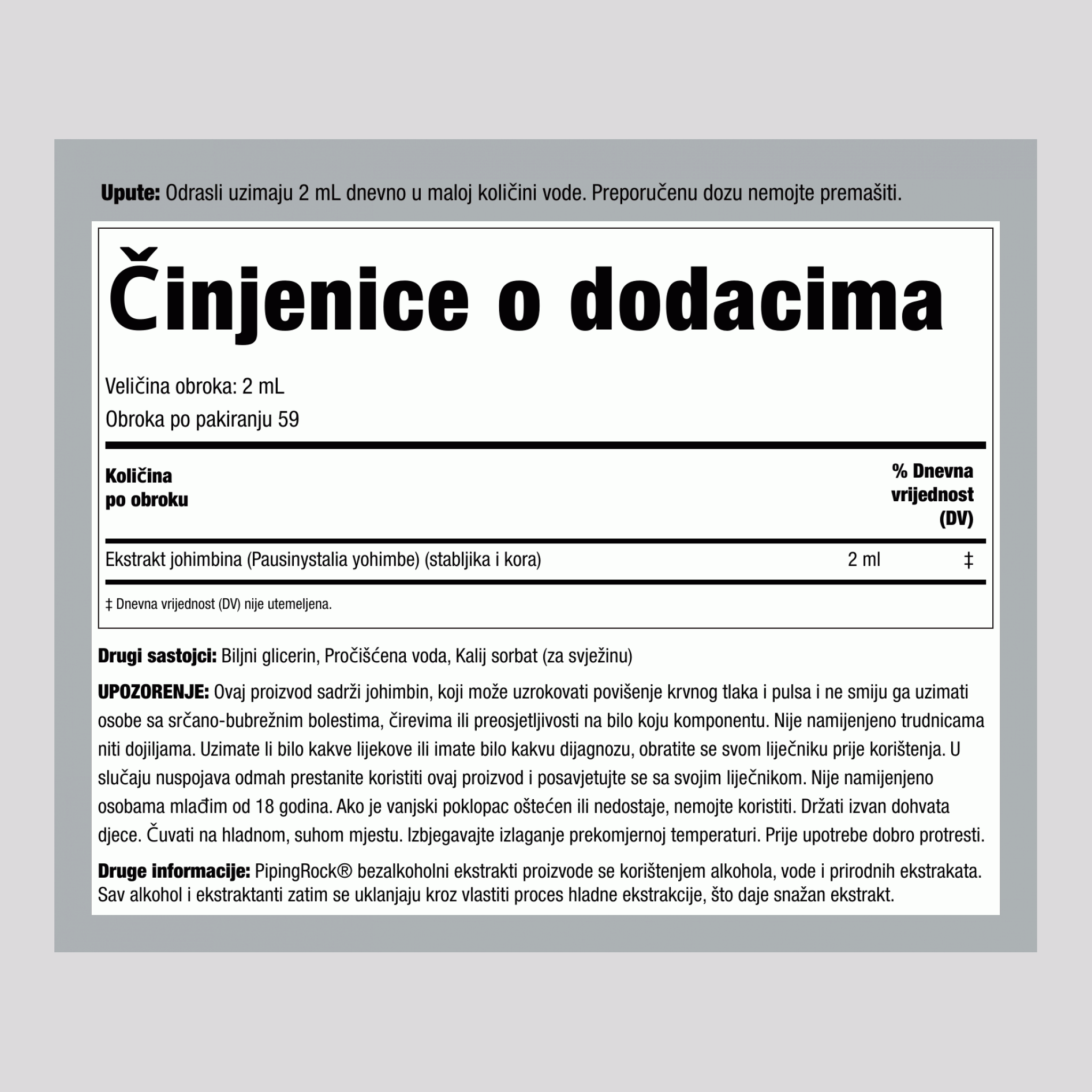 Tekući ekstrakt yohimbe Super Max Bez alkohola  4 fl oz 118 ml Bočica s kapaljkom 2 Bočice s kapaljkom
