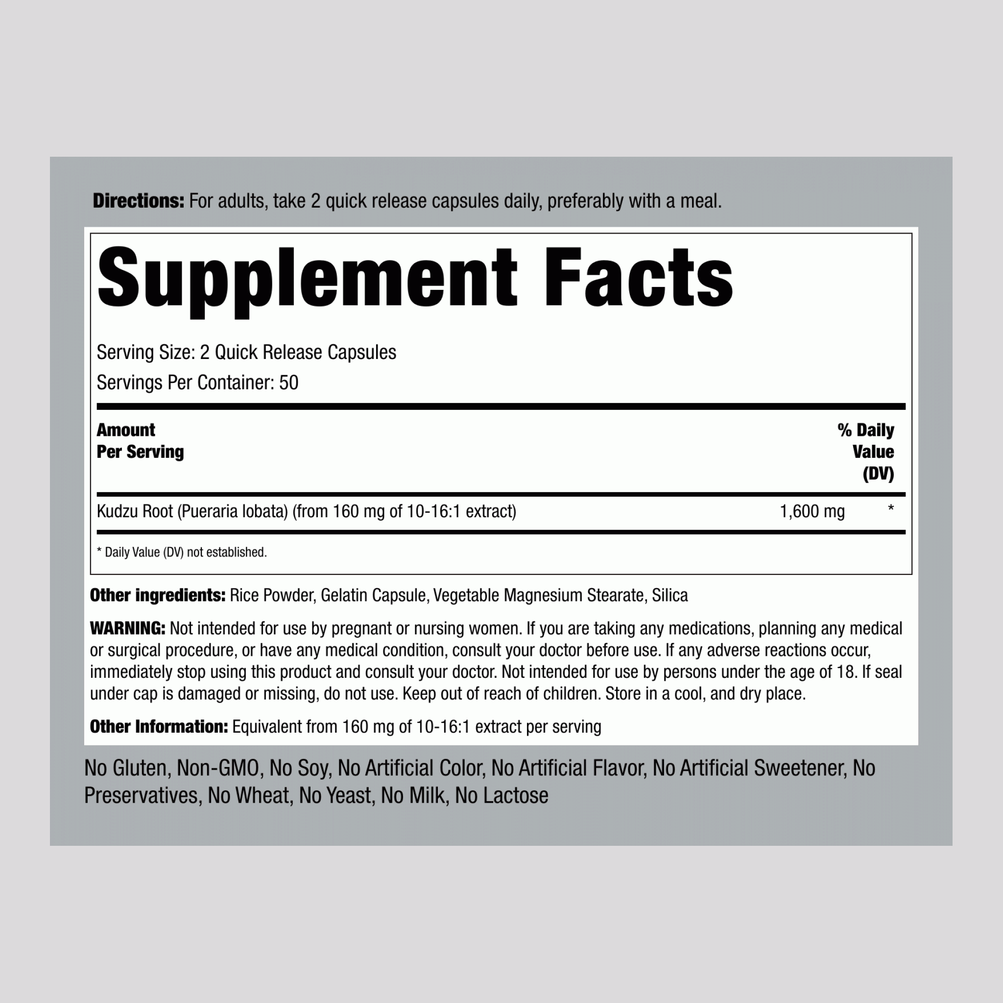 葛根膠囊  1600 毫克 (每份) 100 快速釋放膠囊     