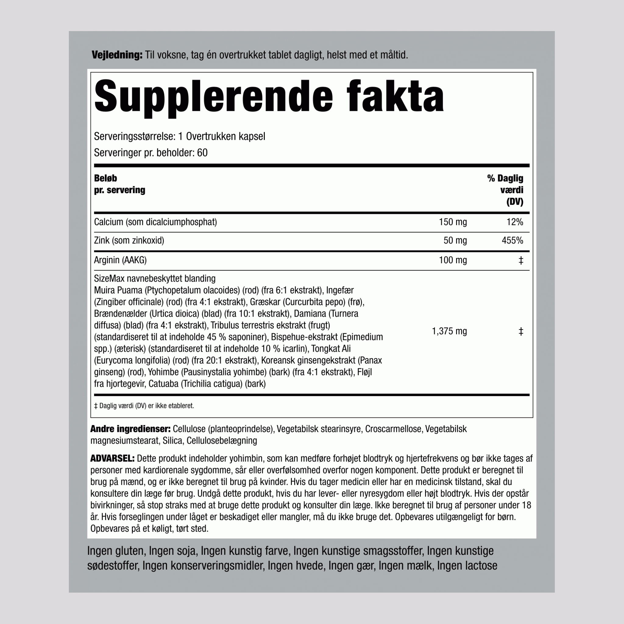 Størrelse maks 60 Overtrukne kapsler