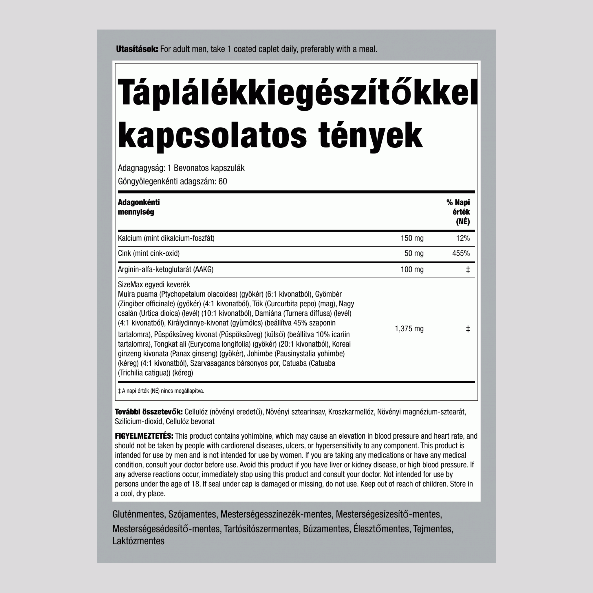 Max. méret 60 Bevonatos kapszula