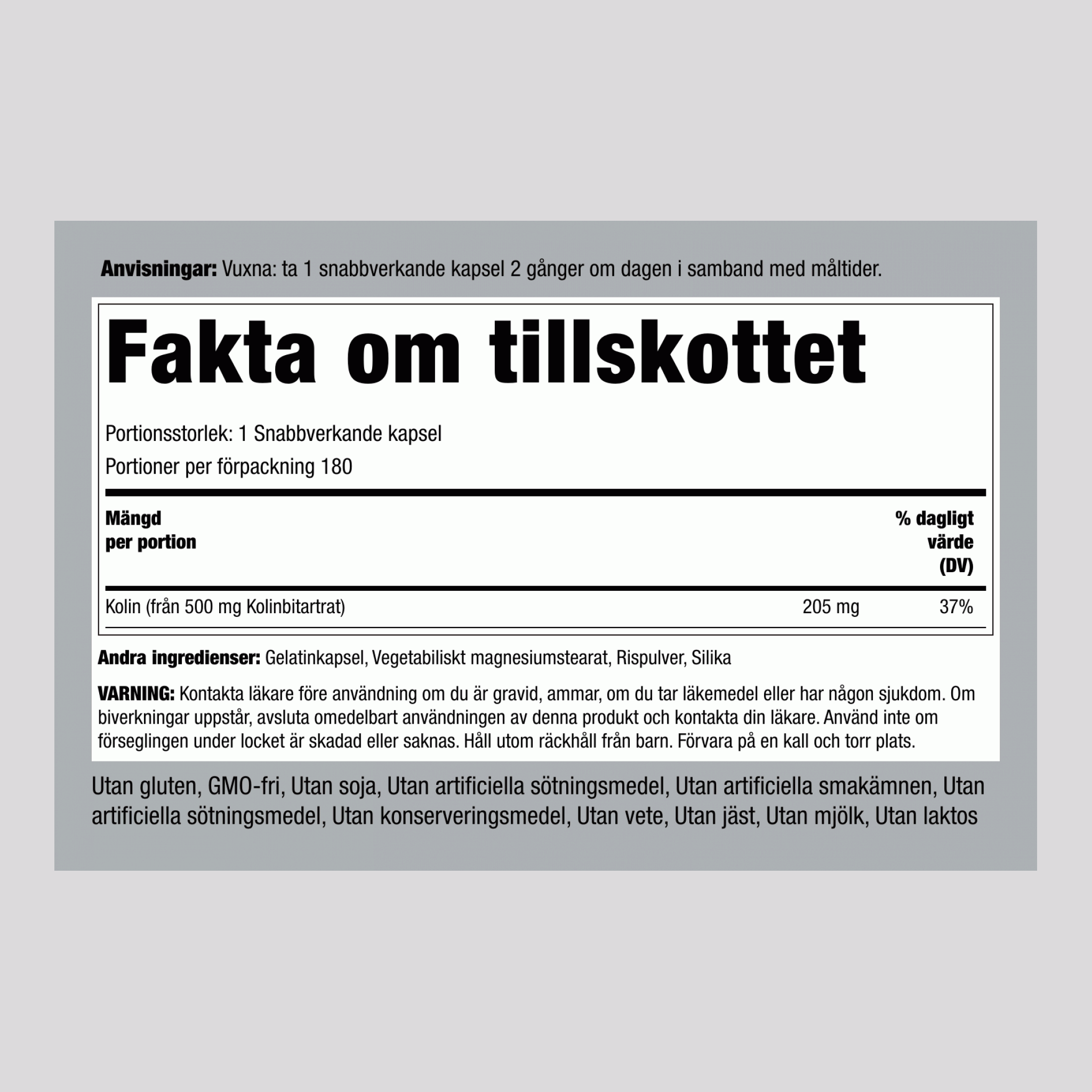 Kolin  500 mg 180 Snabbverkande kapslar     