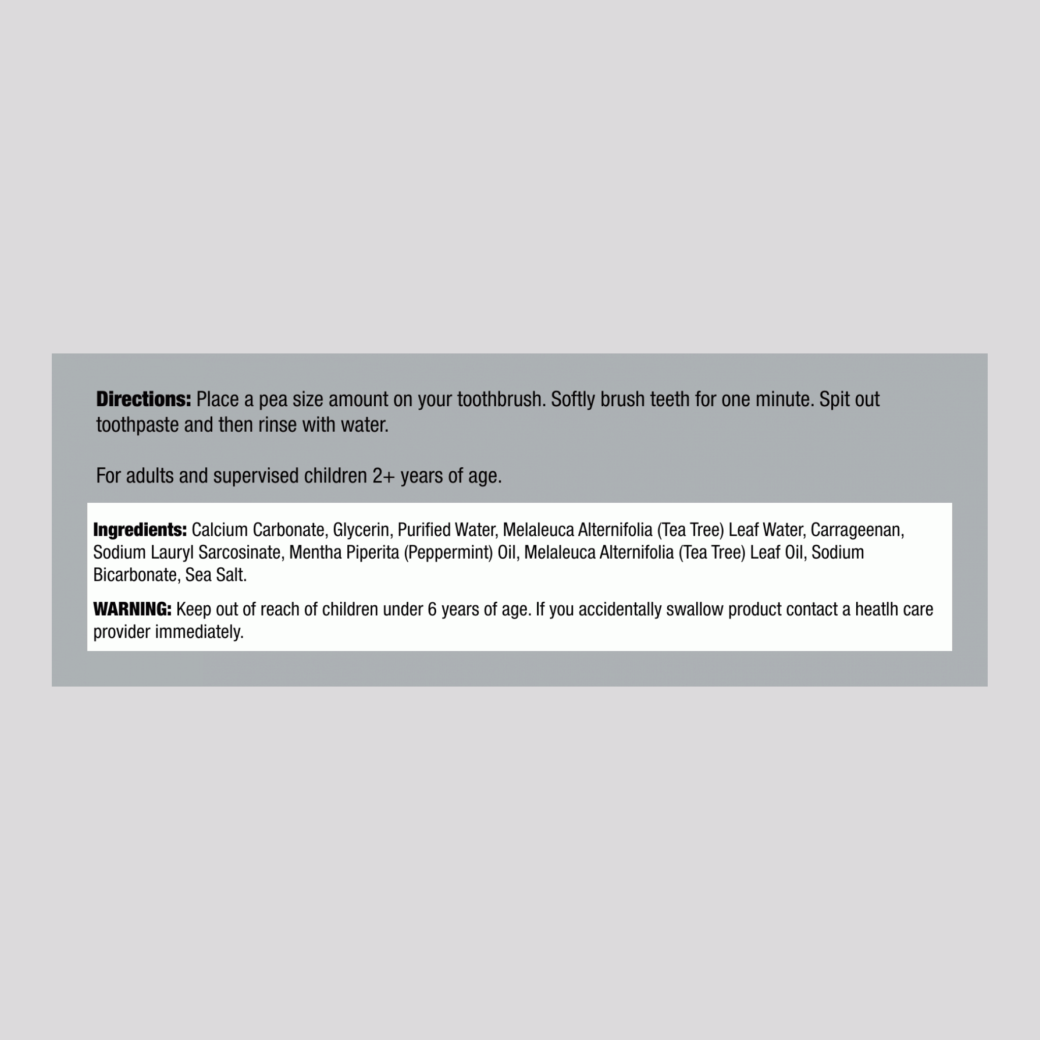 茶樹油牙膏（薄荷） 6.25 oz 177 g 管    