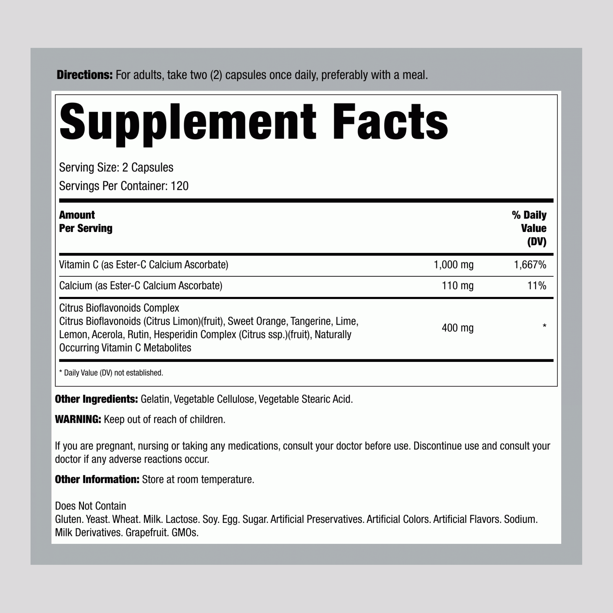 Ester C with Citrus Bioflavonoids, 500 mg, 240 Capsules