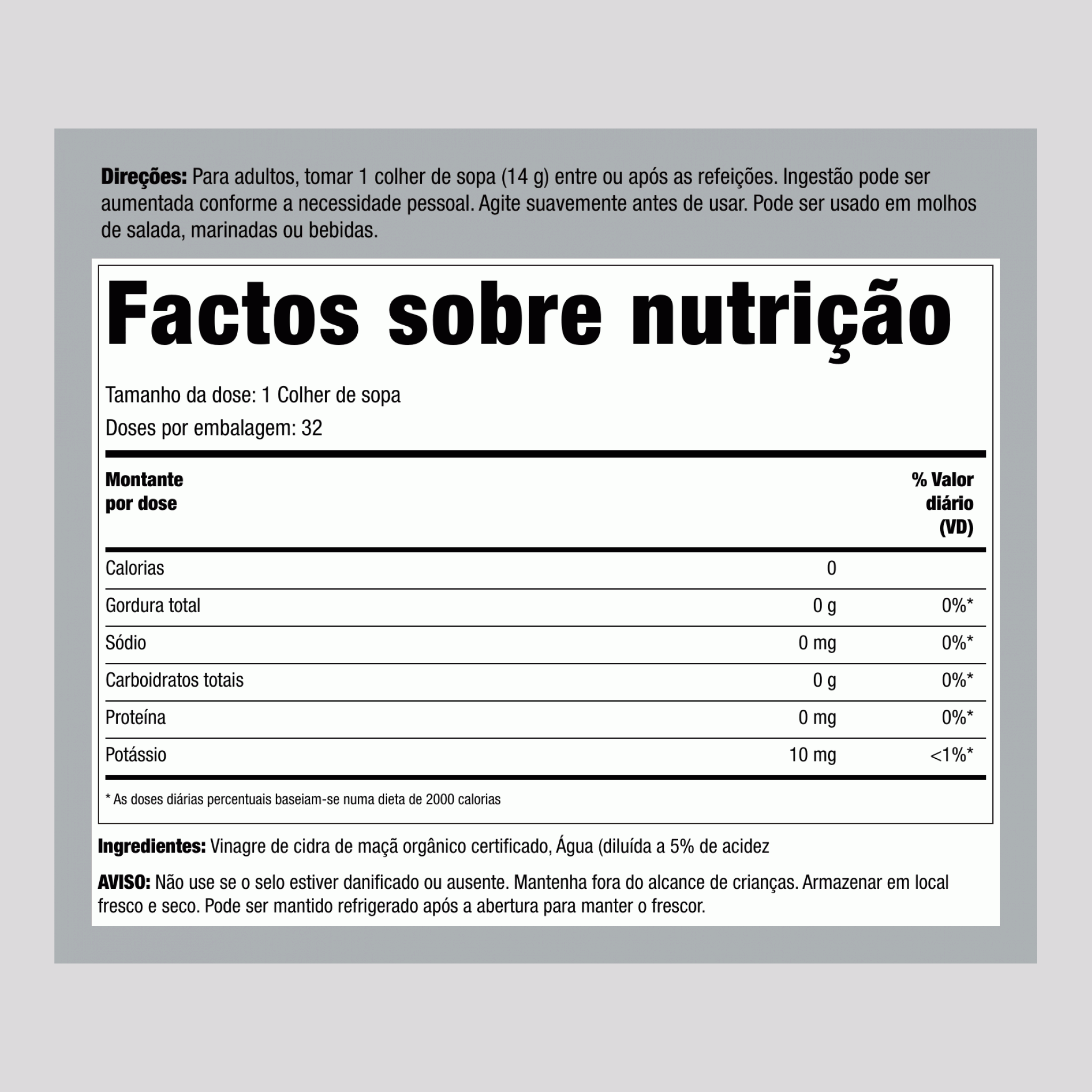 Vinagre de sidra de maçã com mãe do vinagre (Orgânico) 16 fl oz 473 ml Frasco    