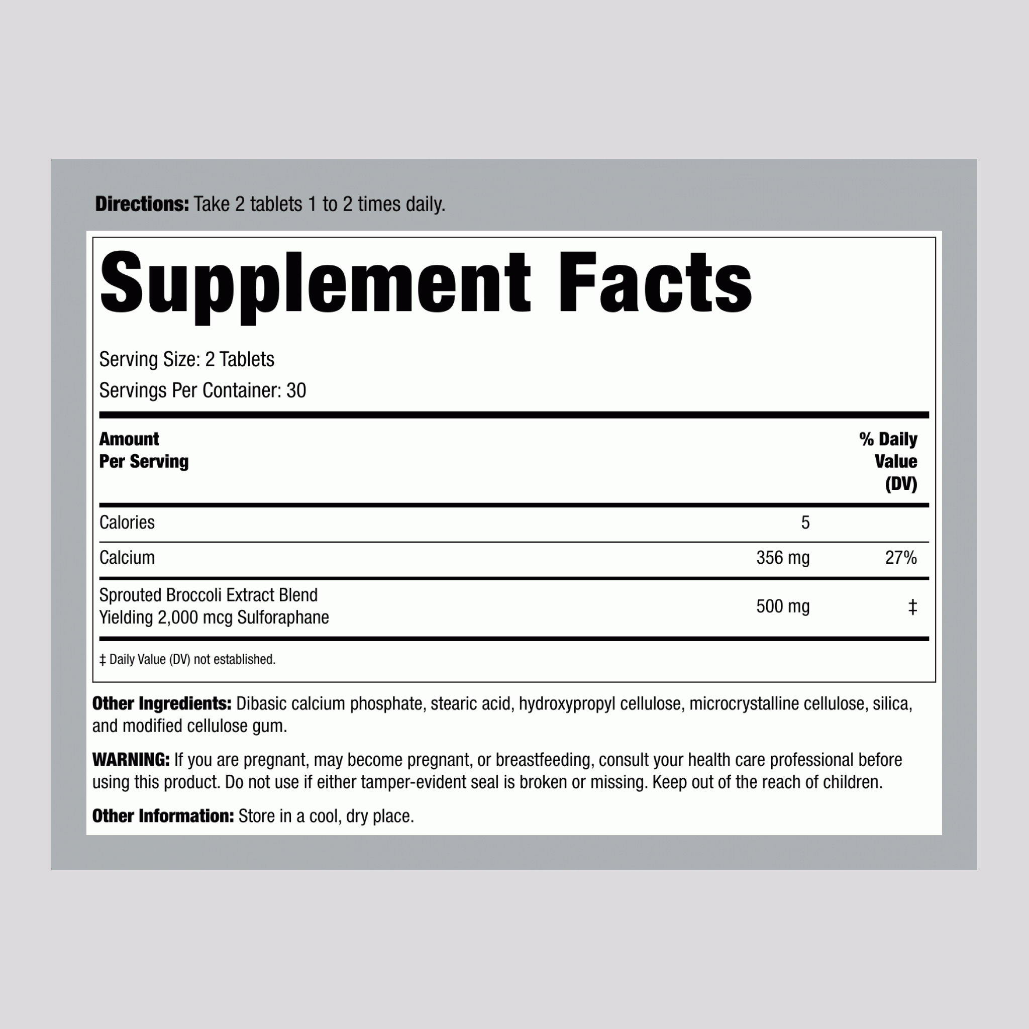 Broccoli Sprouts w/Sulforaphane, 250 mg, 60 Tablets