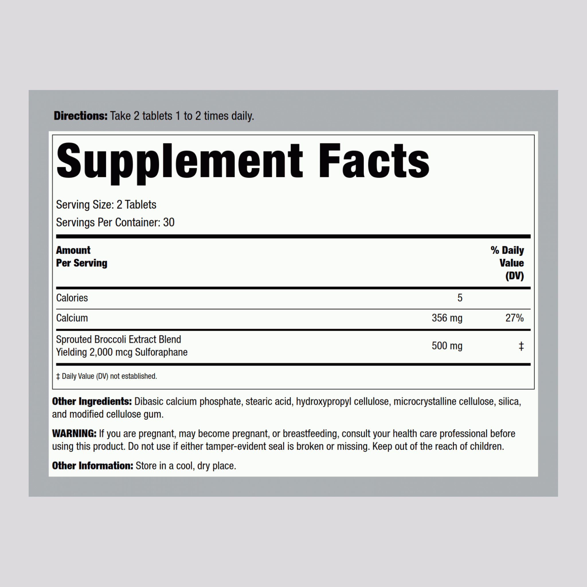 Broccoli Sprouts w/Sulforaphane, 250 mg, 60 Tablets