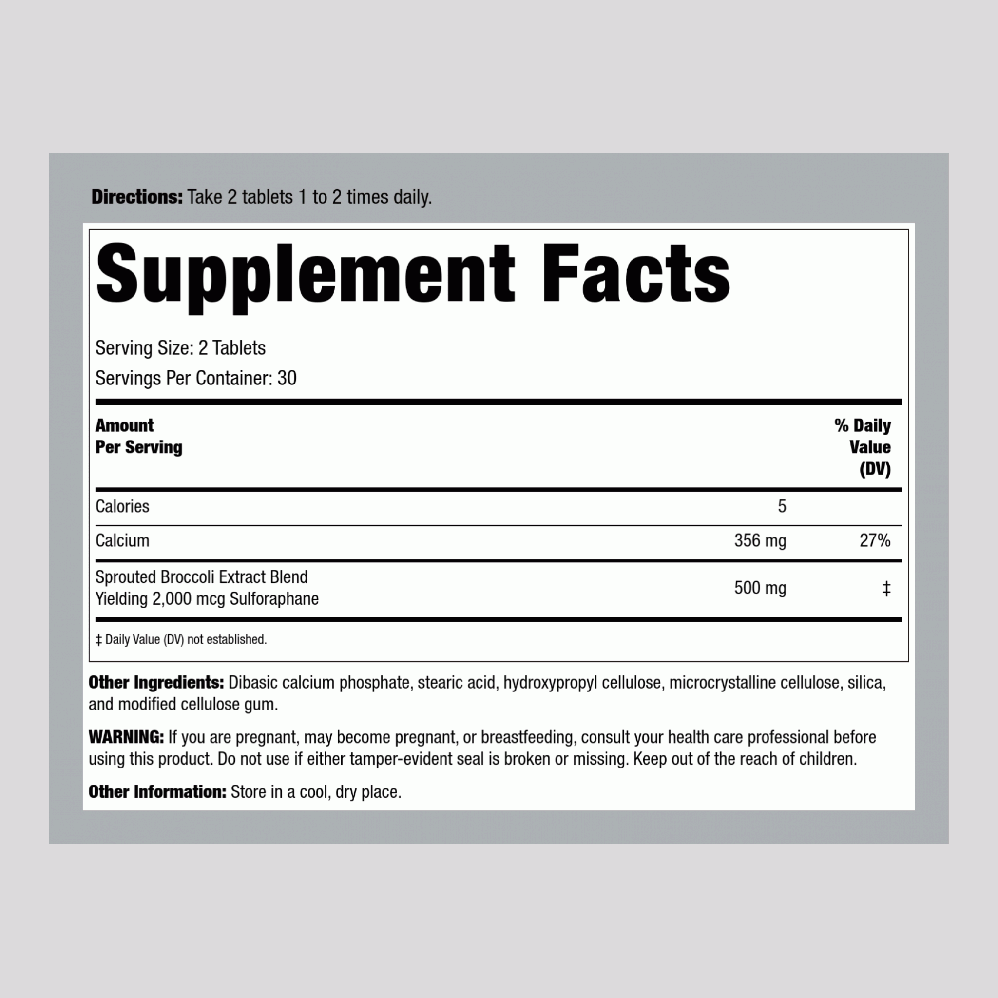 花椰菜芽/蘿蔔硫素 250 mg 60 錠劑     