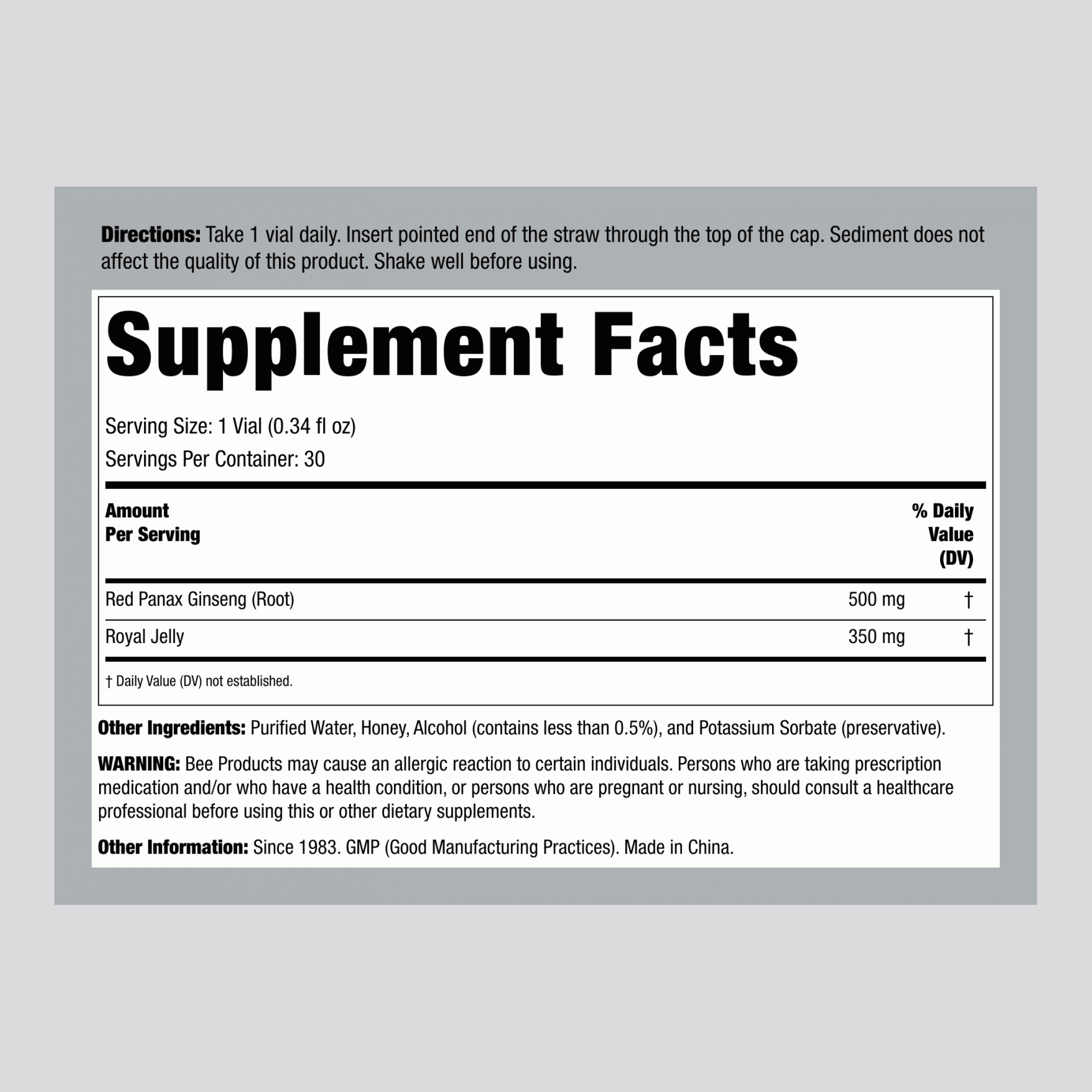 紅參提取液    10.2 fl oz 300 毫升 瓶子    