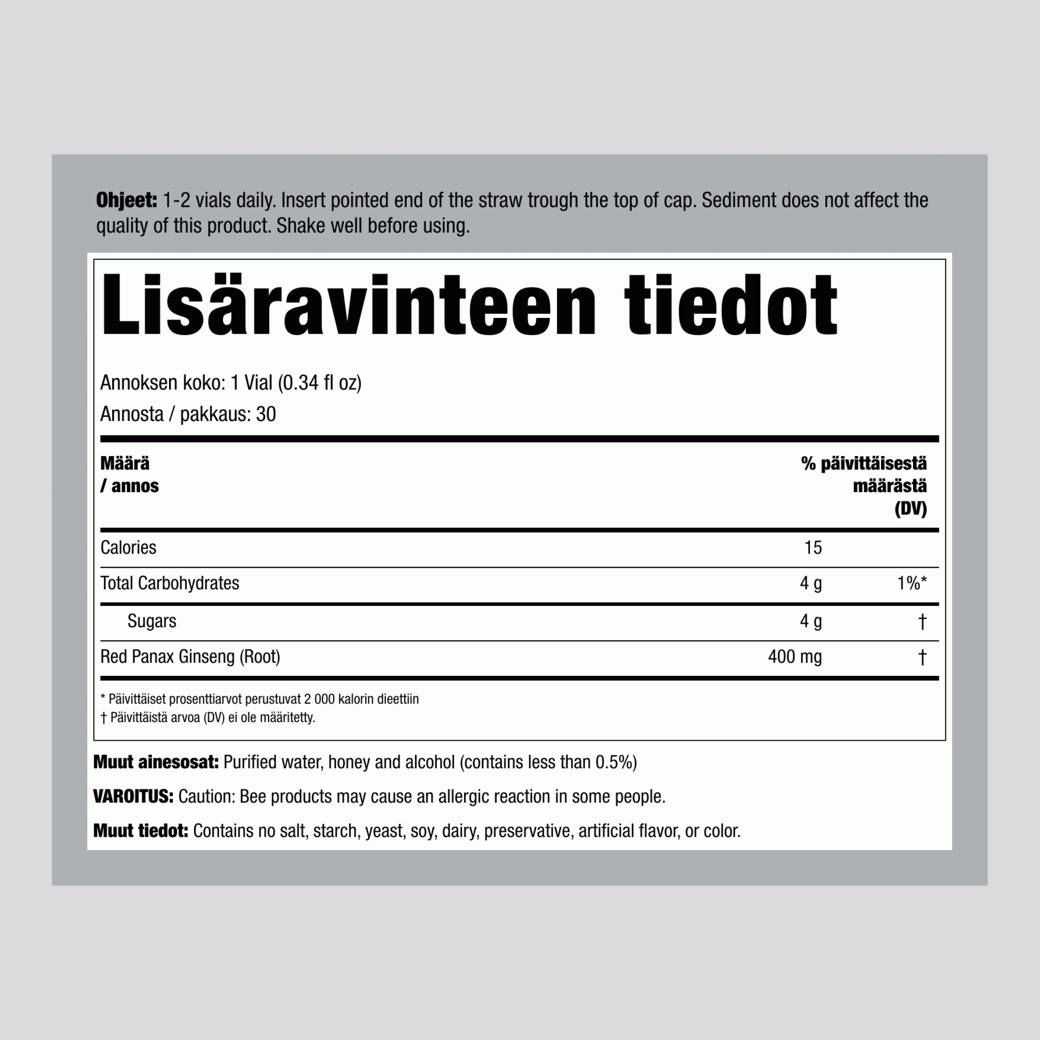 Kiinanginsenguute 10.2 fl oz 300 ml Pulloa    