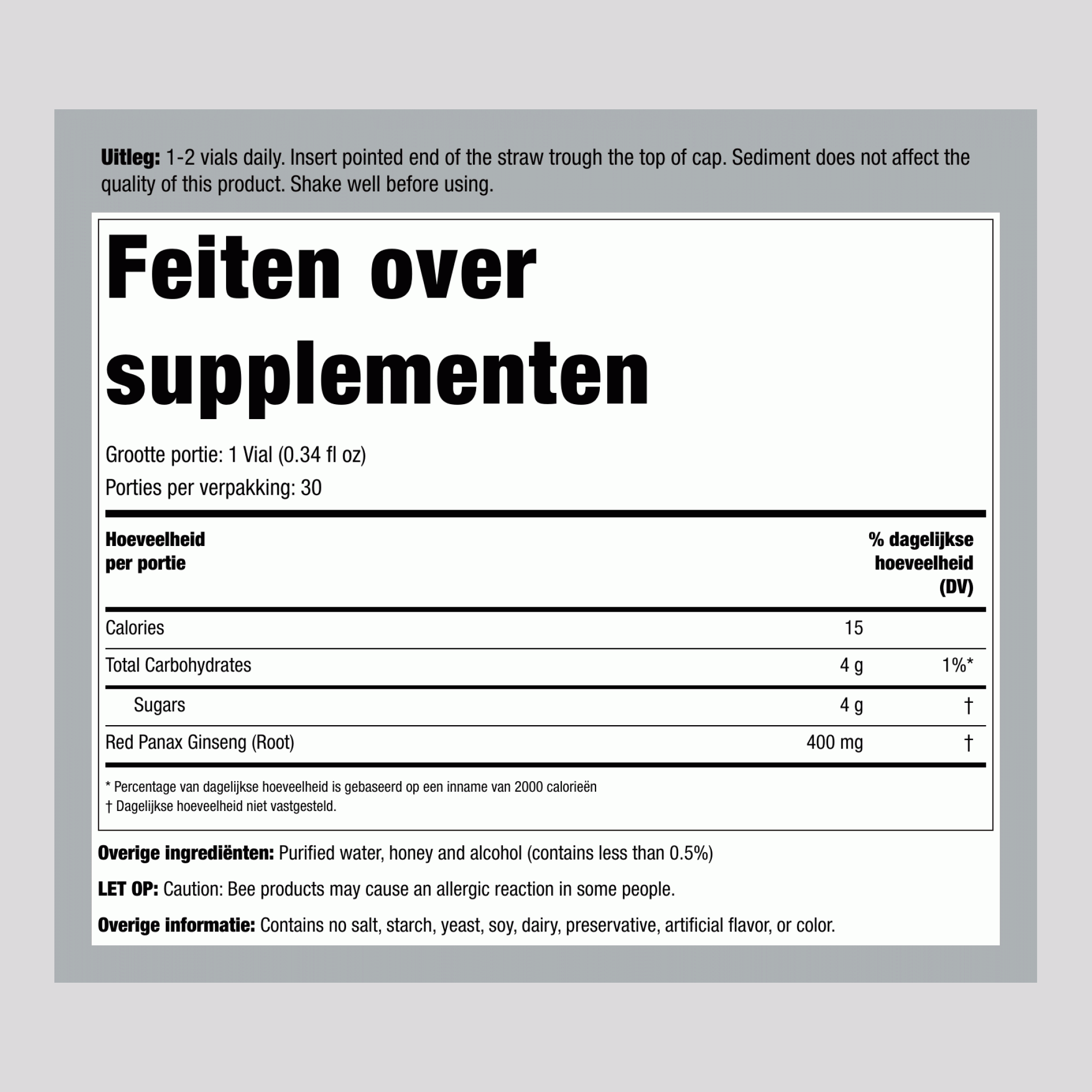 Rode panax ginseng vloeibaar extract 10.2 fl oz 300 mL Flessen    