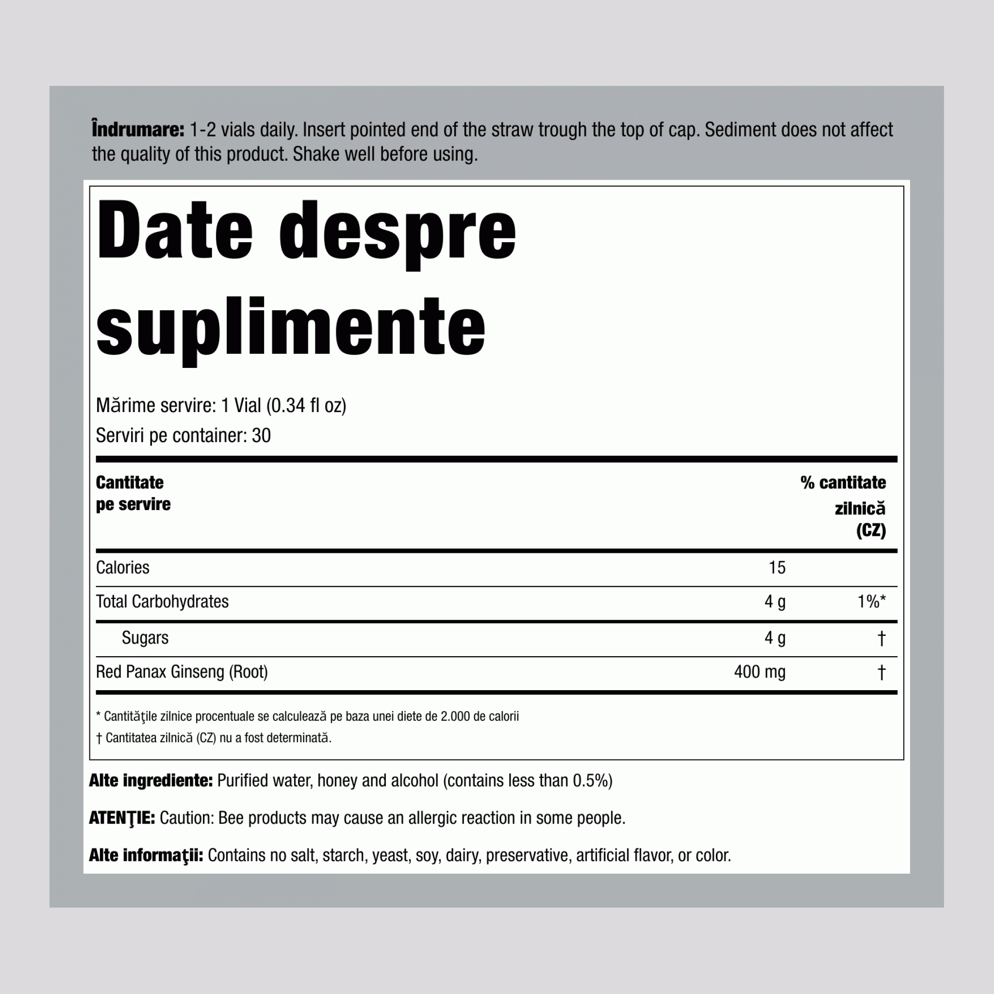 Extract lichid de Panax ginseng roşu 10.2 fl oz 300 ml Sticle    