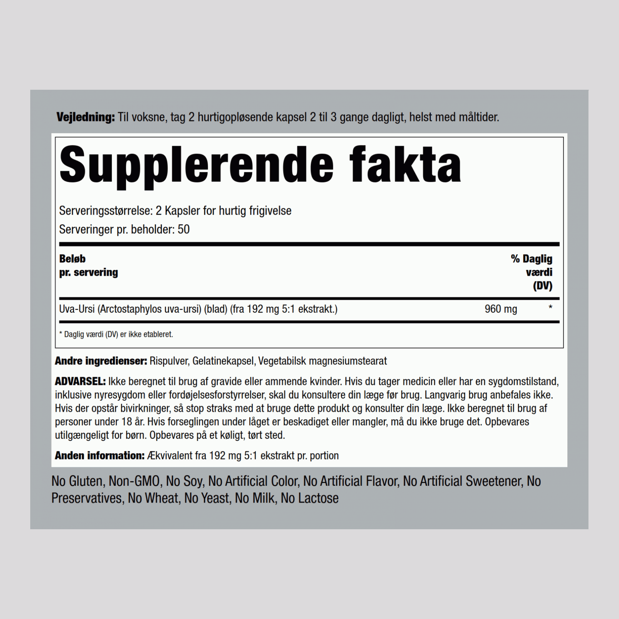 Melbærblad (Melbærris) 960 mg (pr. dosering) 100 Kapsler for hurtig frigivelse     