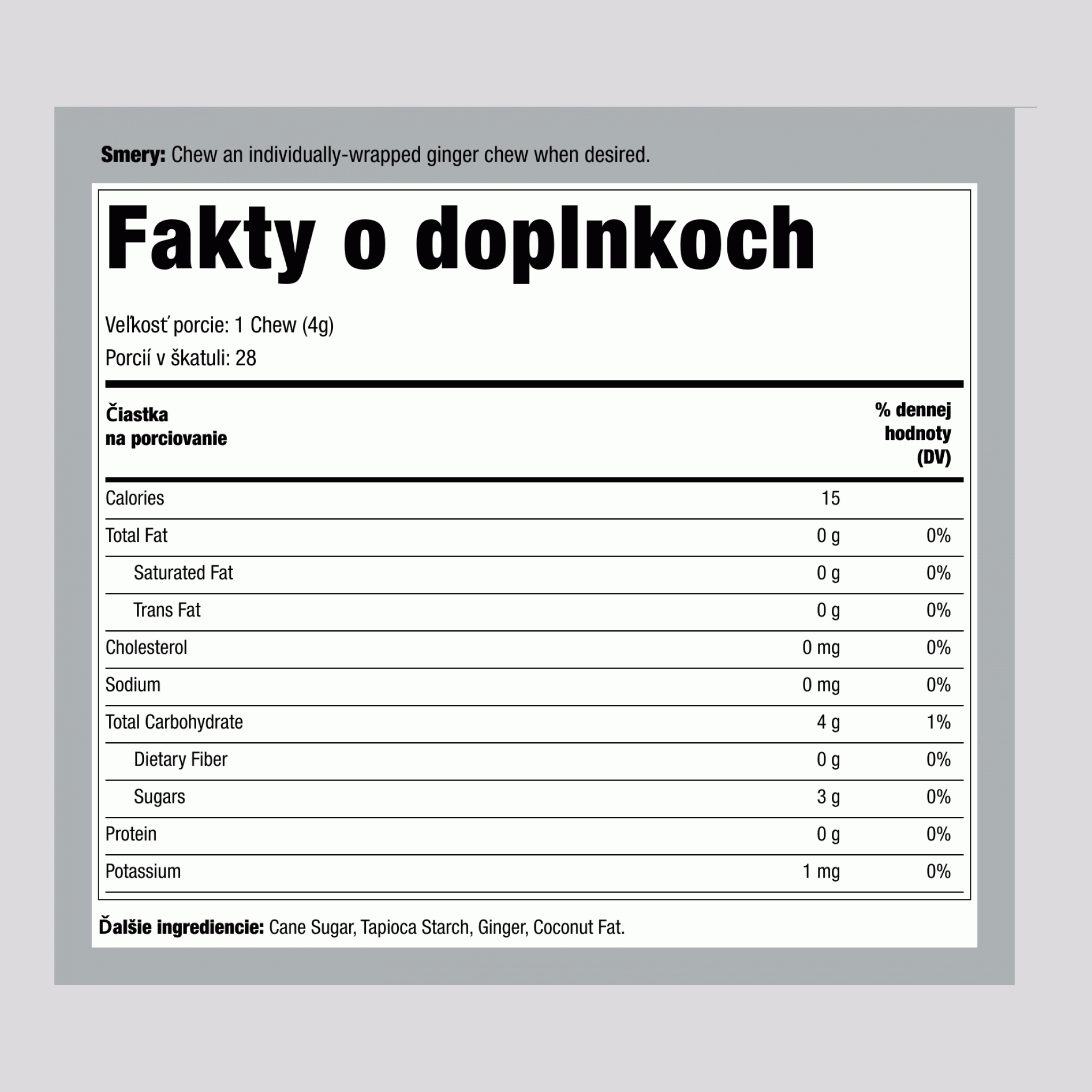 Zázvorové cukríky 4 oz 113 g Vrecko    