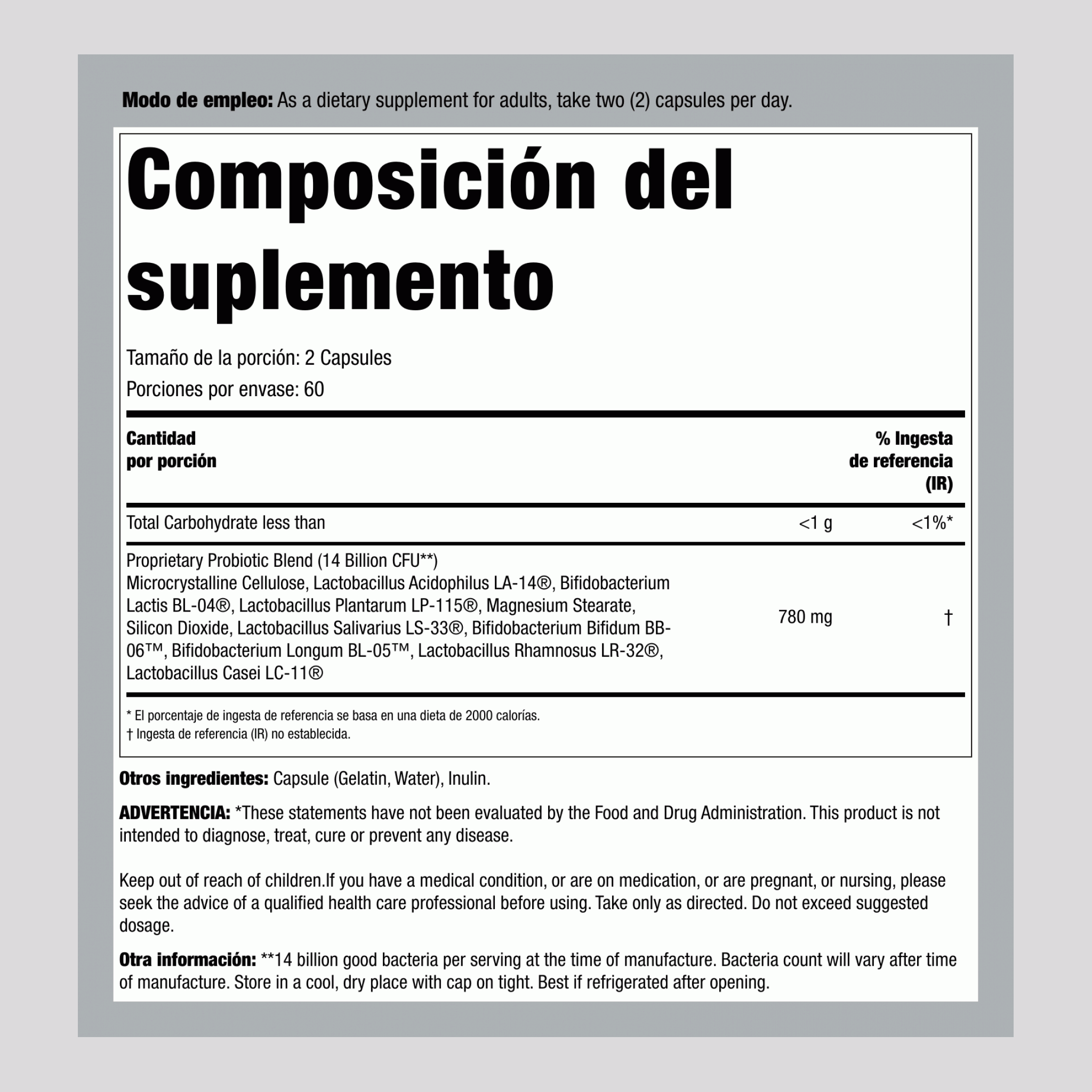 Probiótico PB8 120 Cápsulas       