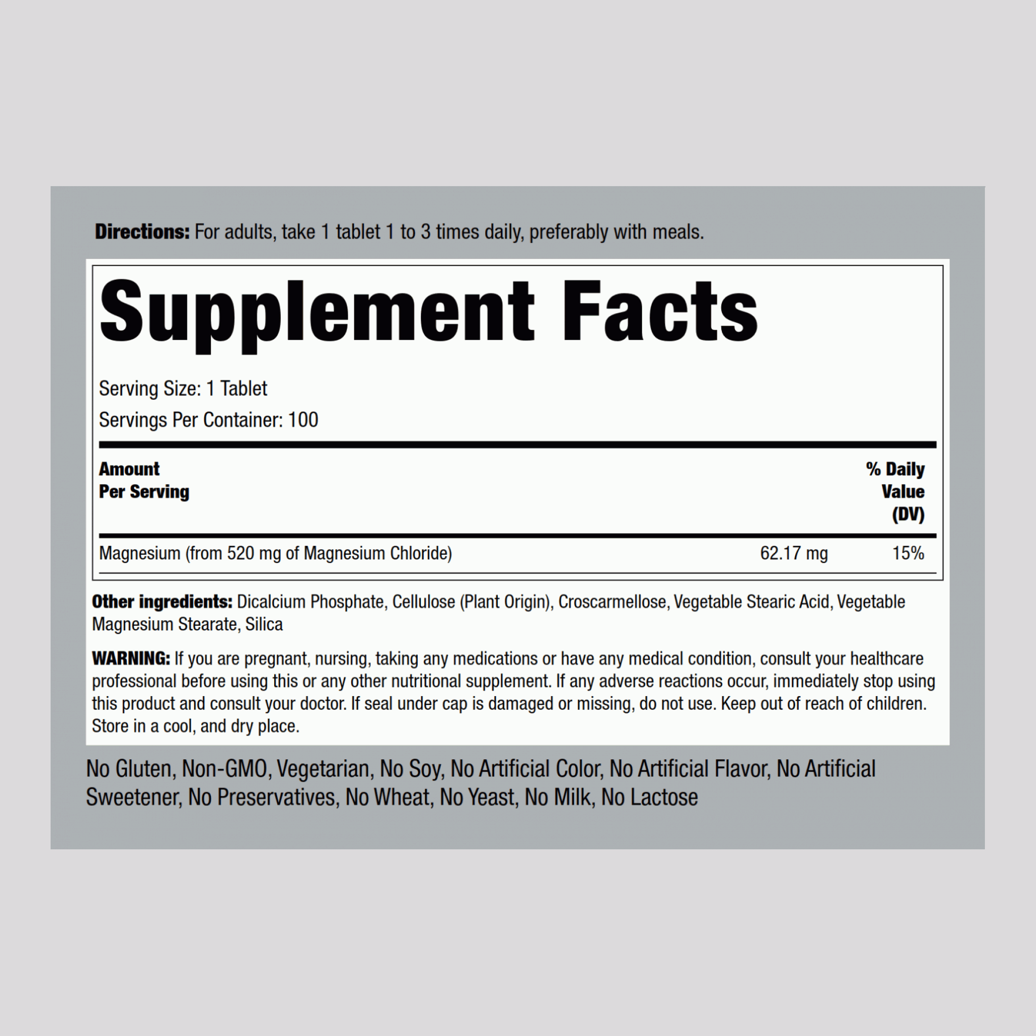 氯化鎂片  520 mg 100 錠劑     