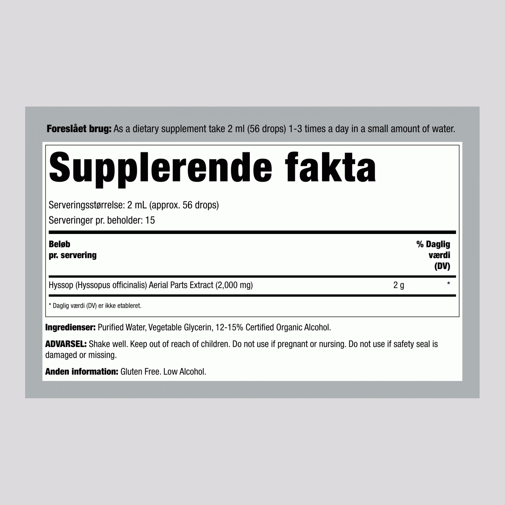 Flydende isop-ekstrakt 1 fl oz 30 ml Pipetteflaske    