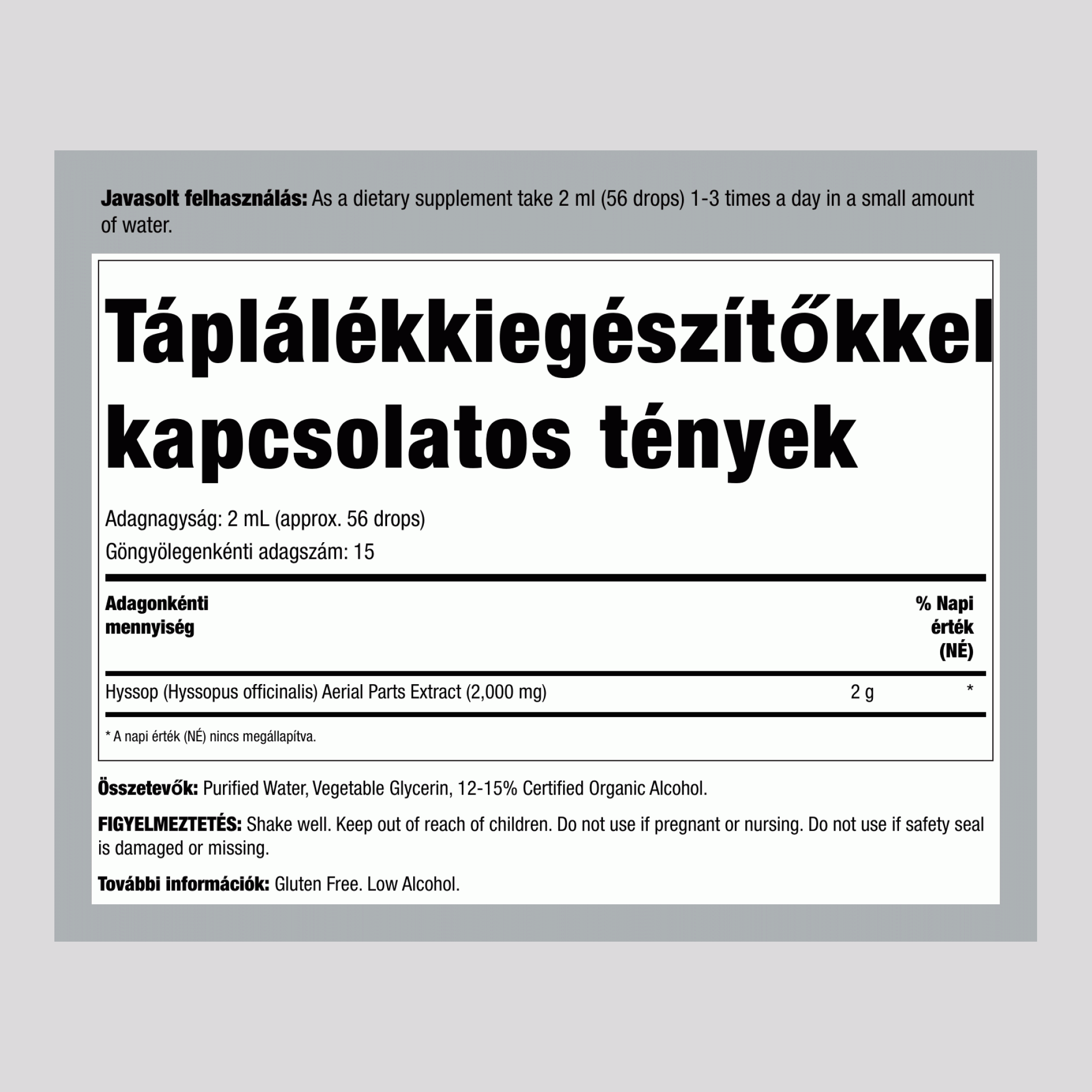 Kerti izsópkivonat (folyadék) 1 fl oz 30 ml Cseppentőpalack    