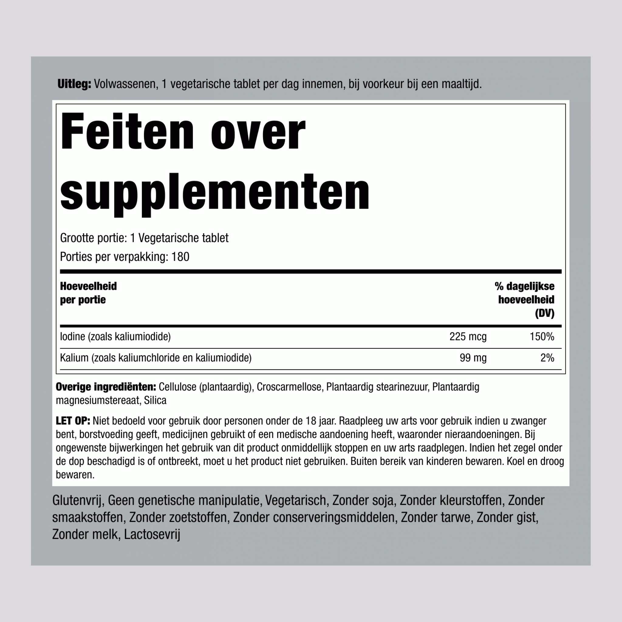 Kalium plus jodium 180 Tabletten       