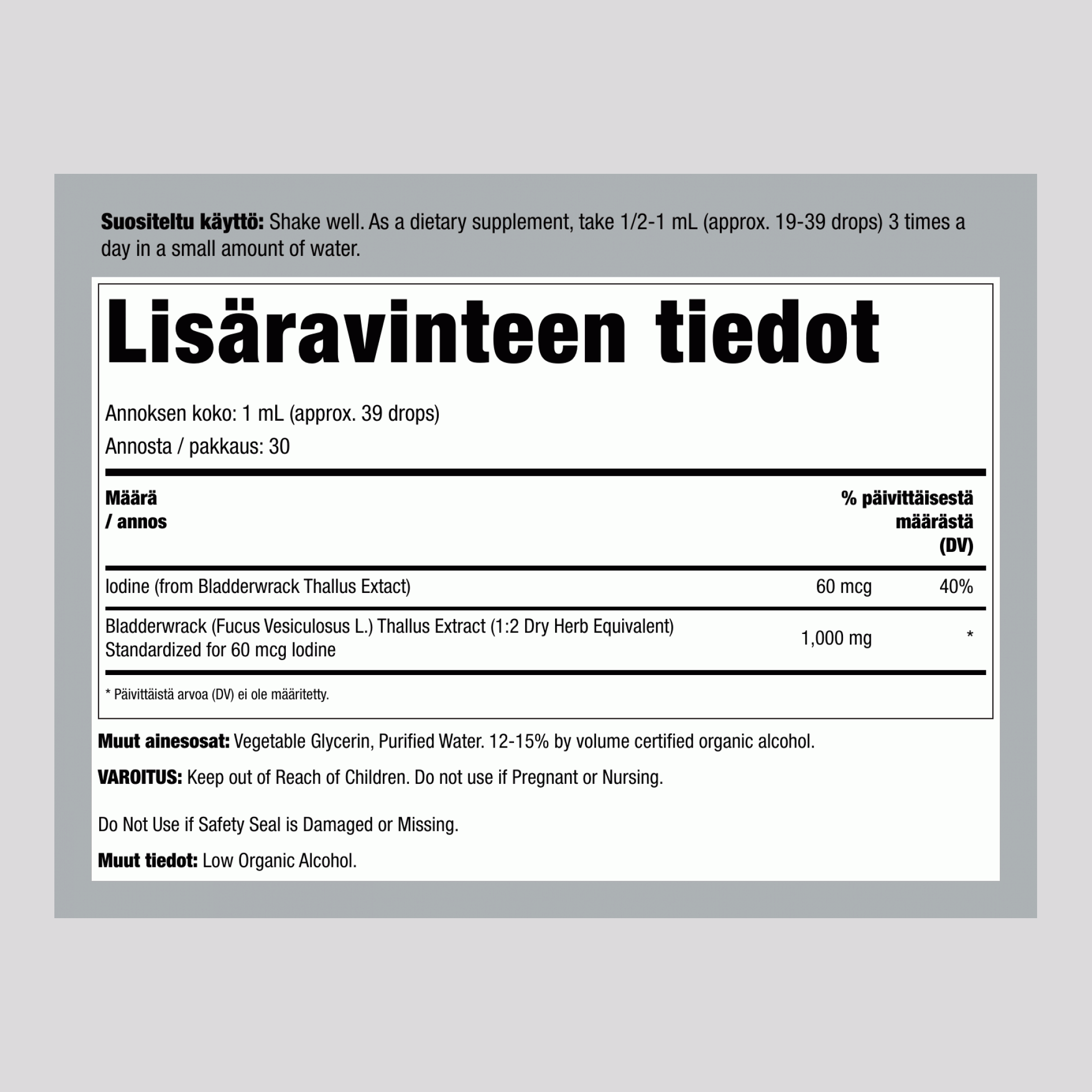 Rakkolevän sekovarsiuute 1 fl oz 30 ml Pipettipullo    