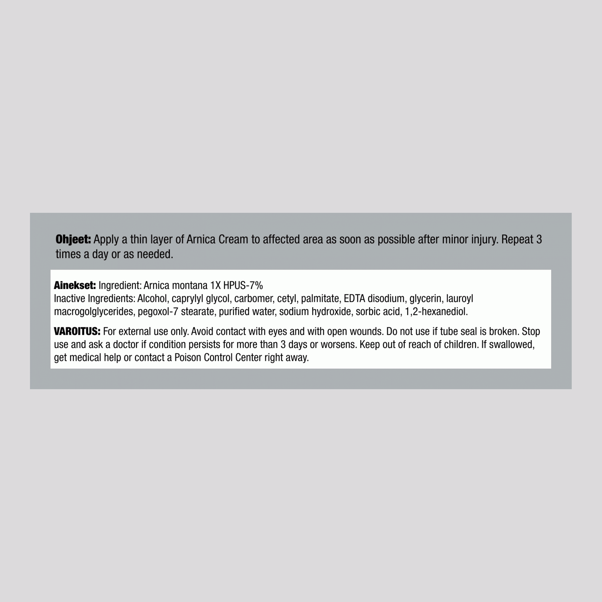 Arnikkivoide 2.5 oz 71 g Putkilo    