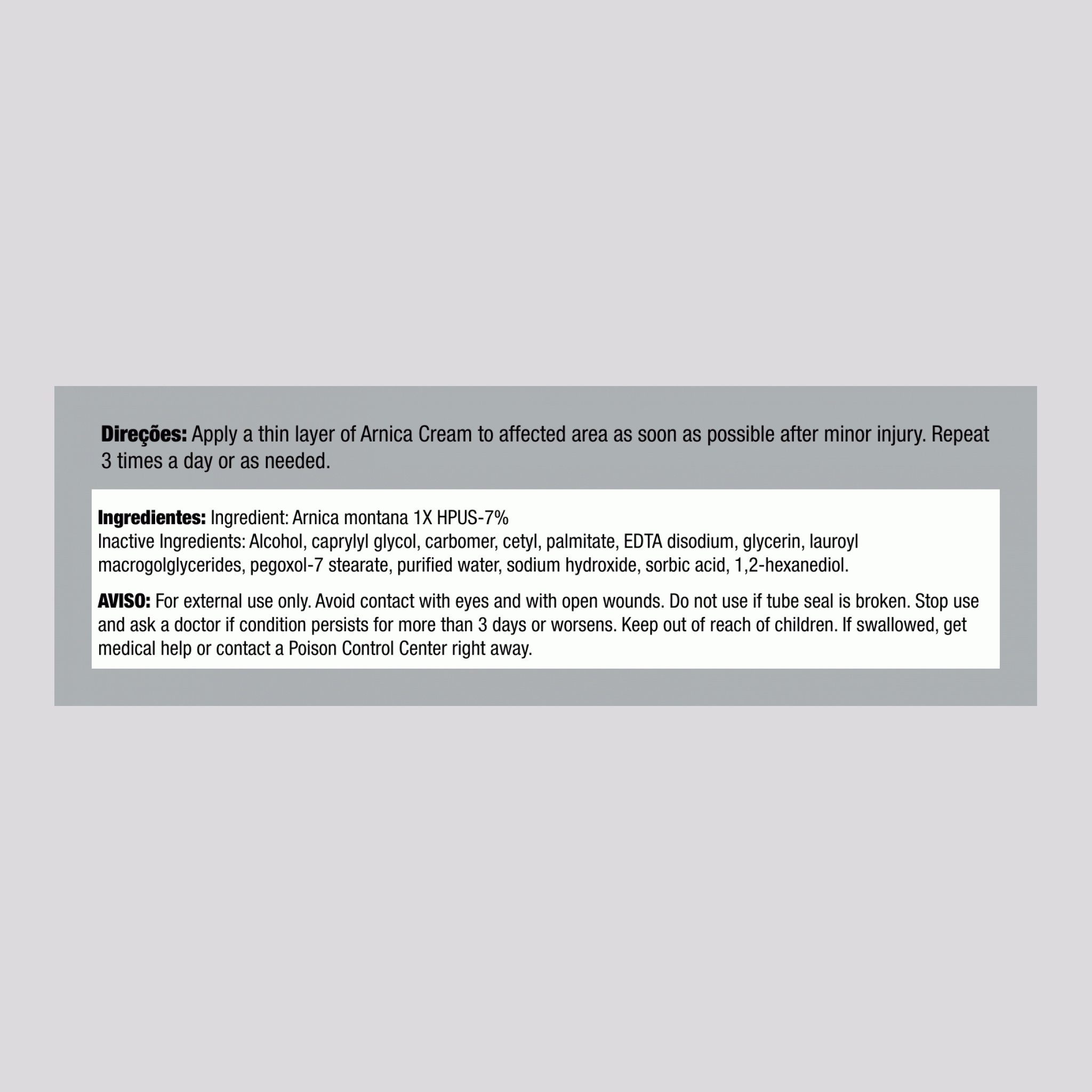 Creme de arnica 2.5 oz 71 g Tubo    