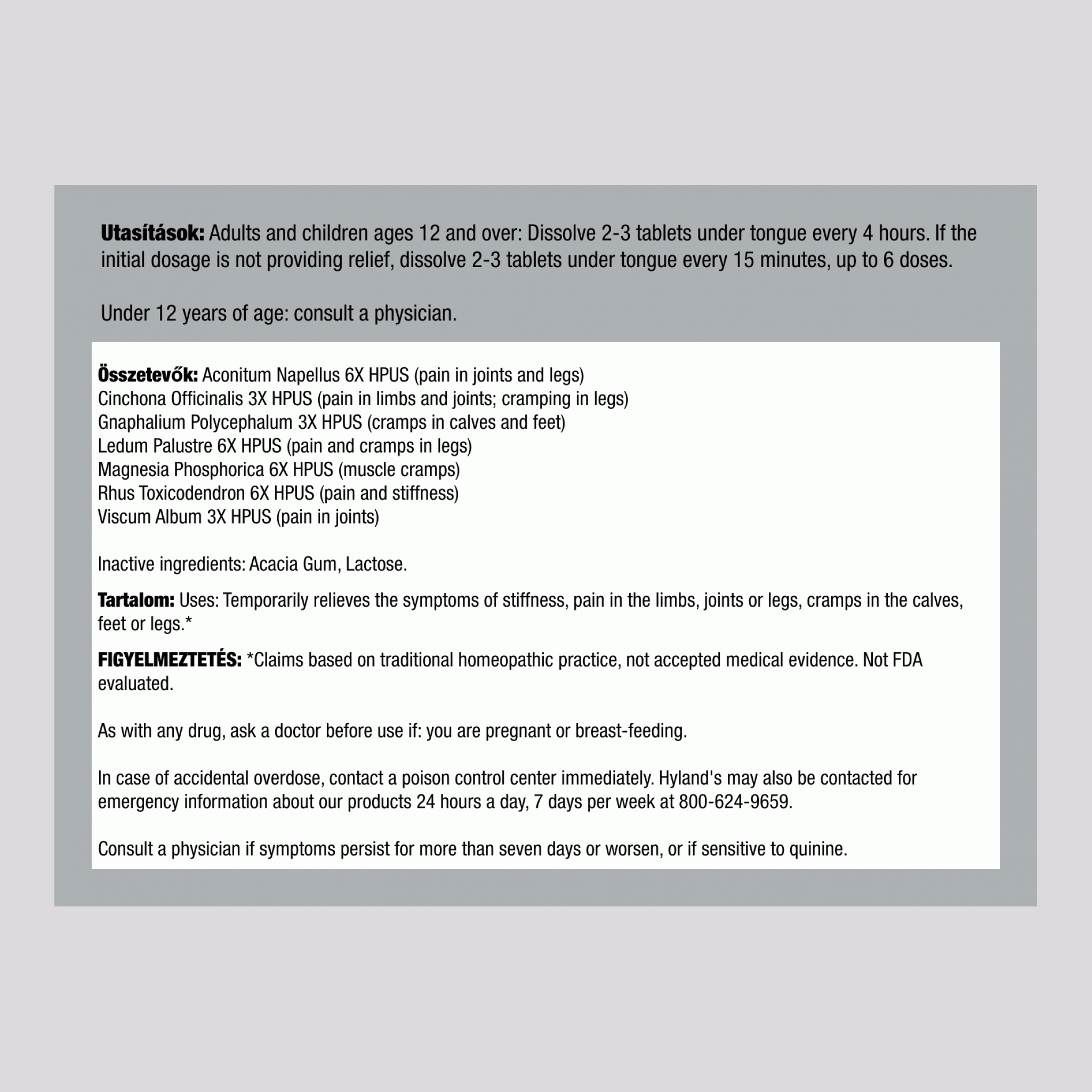 Lábgörcs 100 Gyorsan oldódó tabletta       