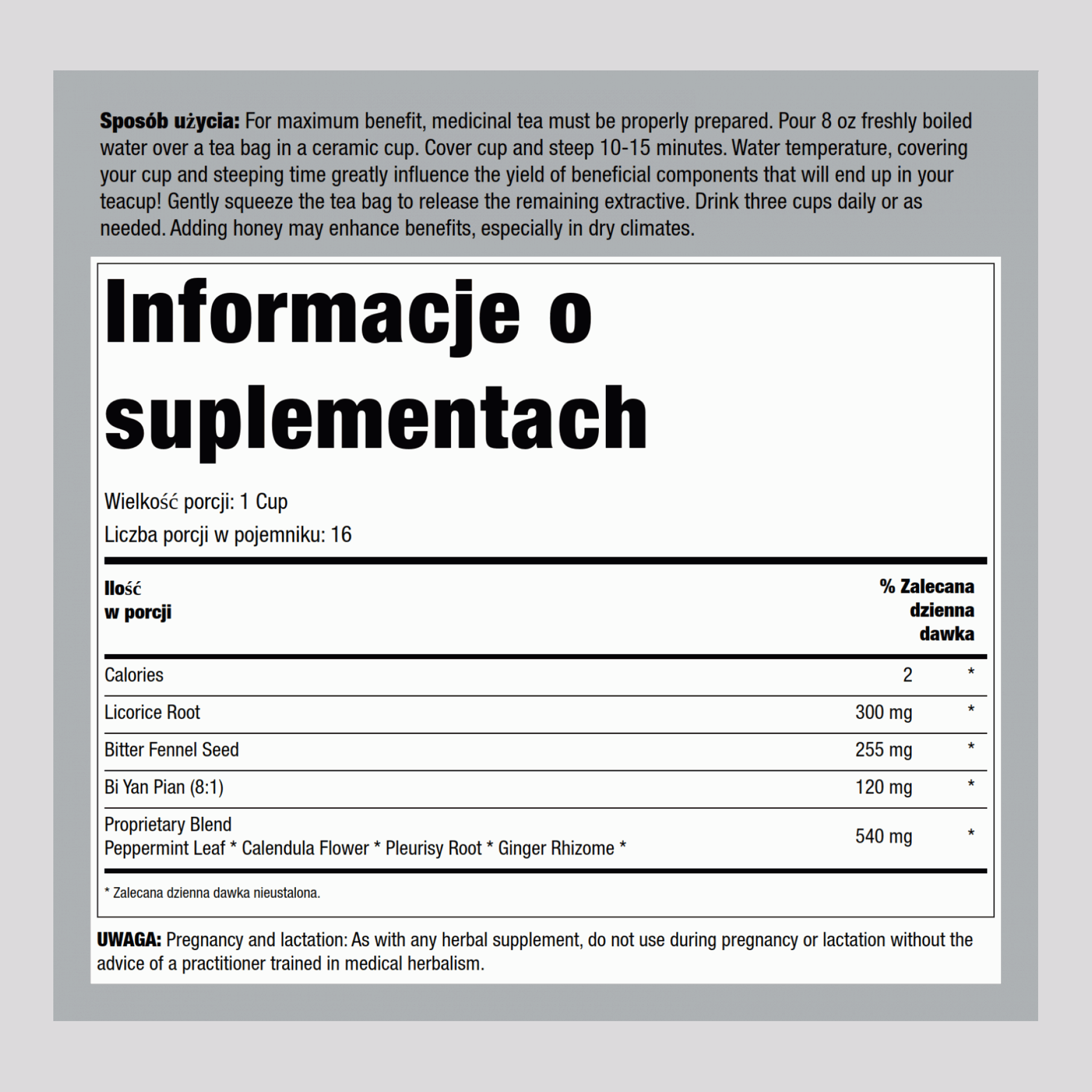 Herbata „Odetchnij pełną piersią” 16 Torebki do herbaty       