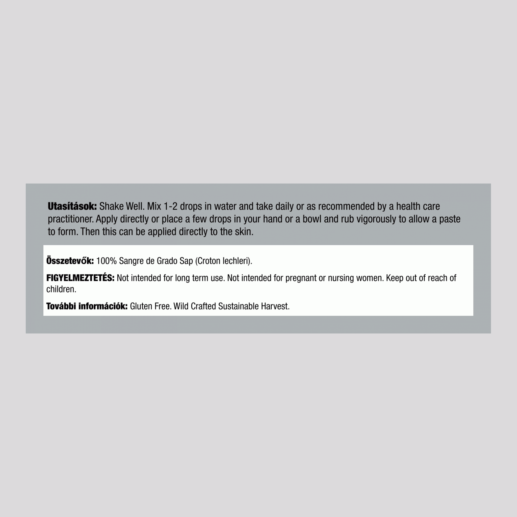 Sangre De Grado sárkányvérkivonat (folyadék) 1 fl oz 30 ml Cseppentőpalack    