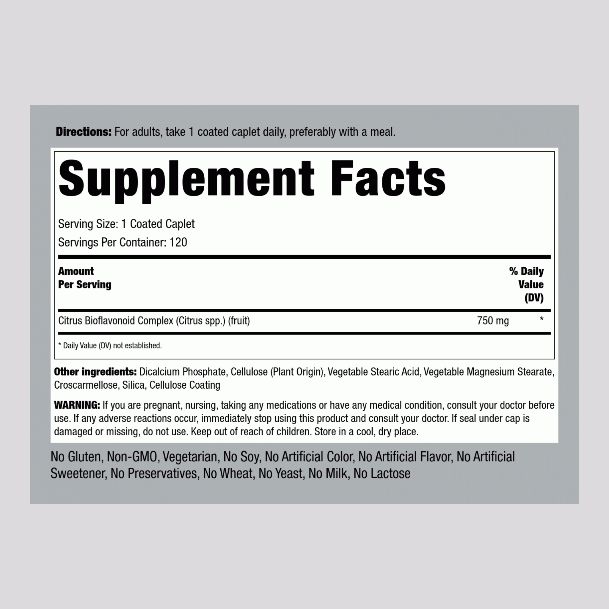 Citrus Bioflavonoids, 750 mg, 120 Coated Caplets
