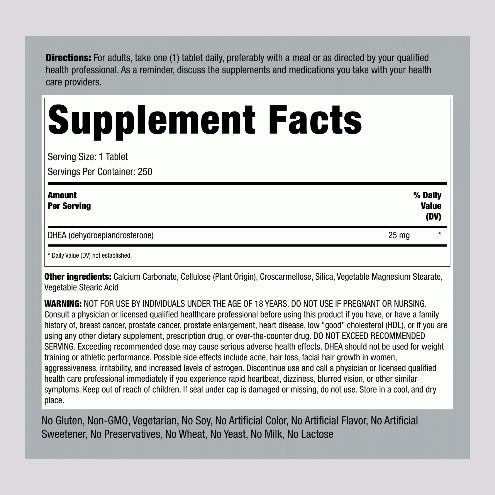 脫氫表雄酮  25 mg 250 錠劑     