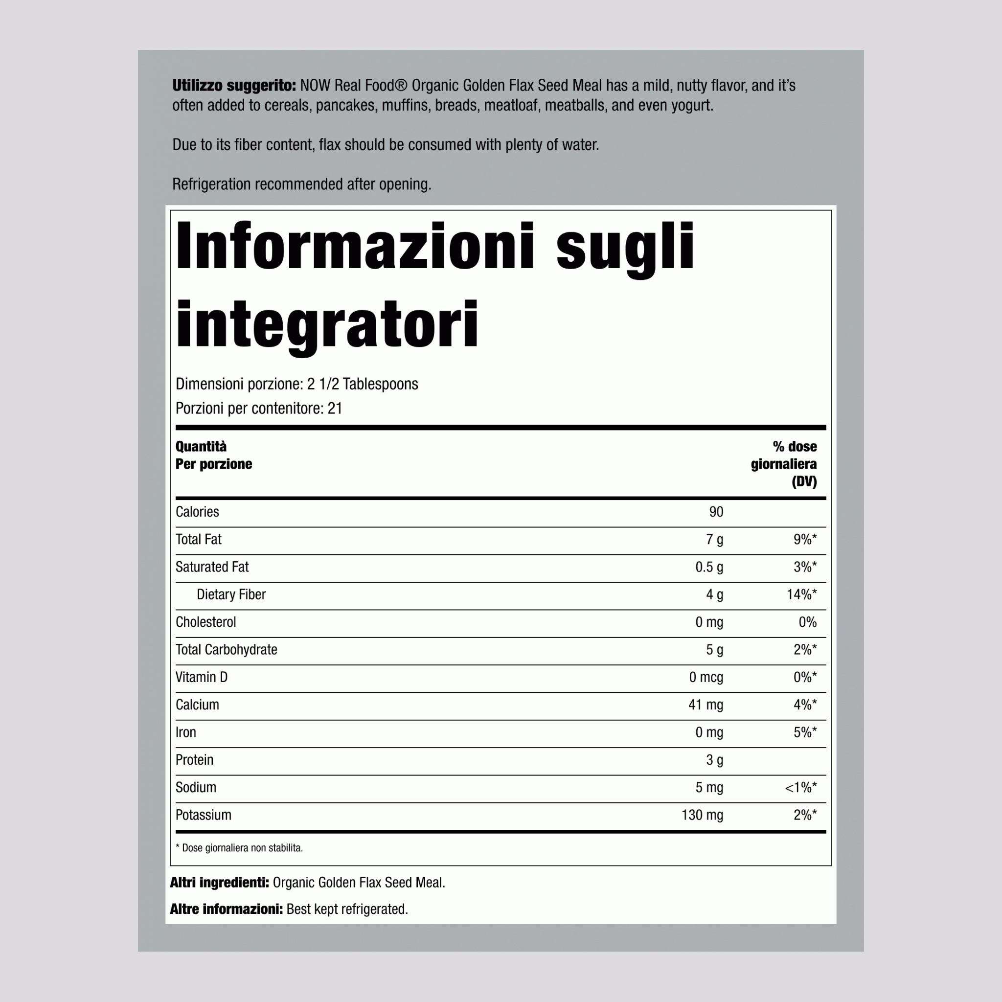 Golden Flax Seed Meal (Organic), 12 oz (340 g) Powder