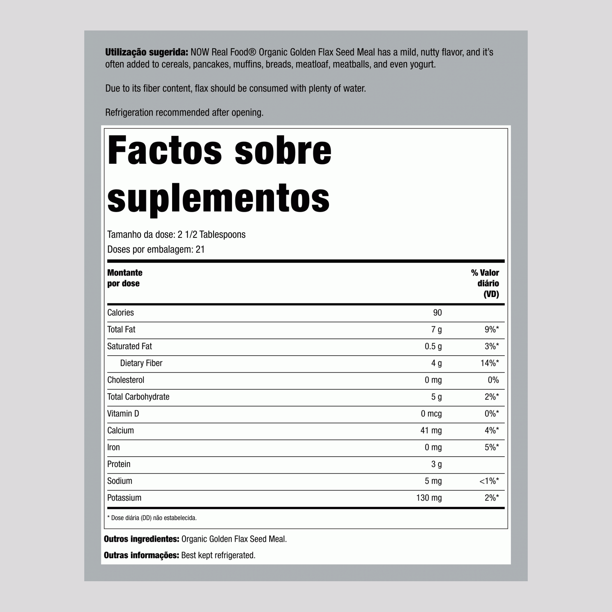 Golden Flax Seed Meal (Organic), 12 oz (340 g) Powder