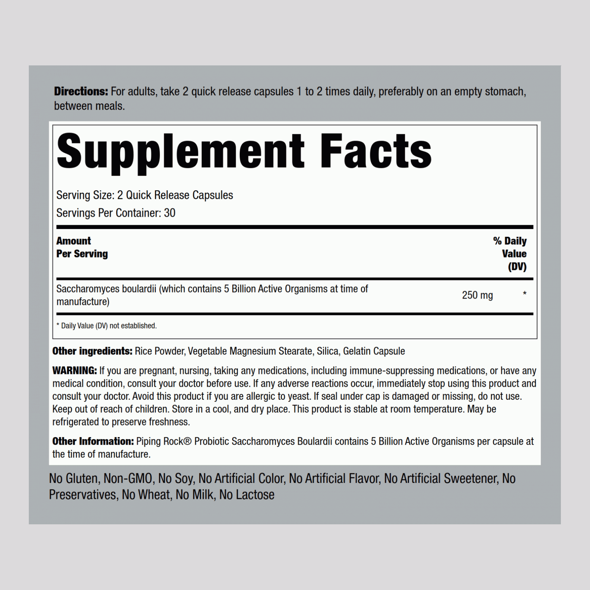 布拉酵母菌膠囊  ,5 Billion CFU 60 快速釋放膠囊     