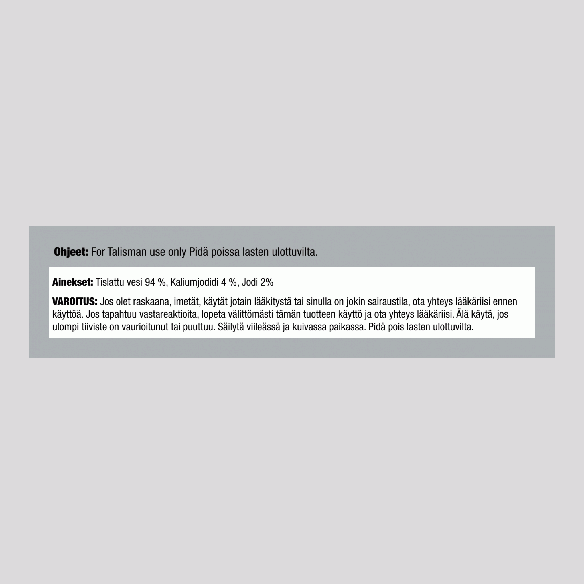 Lugolin jodiliuos (2 %) 2 fl oz 59 ml Pipettipullo    