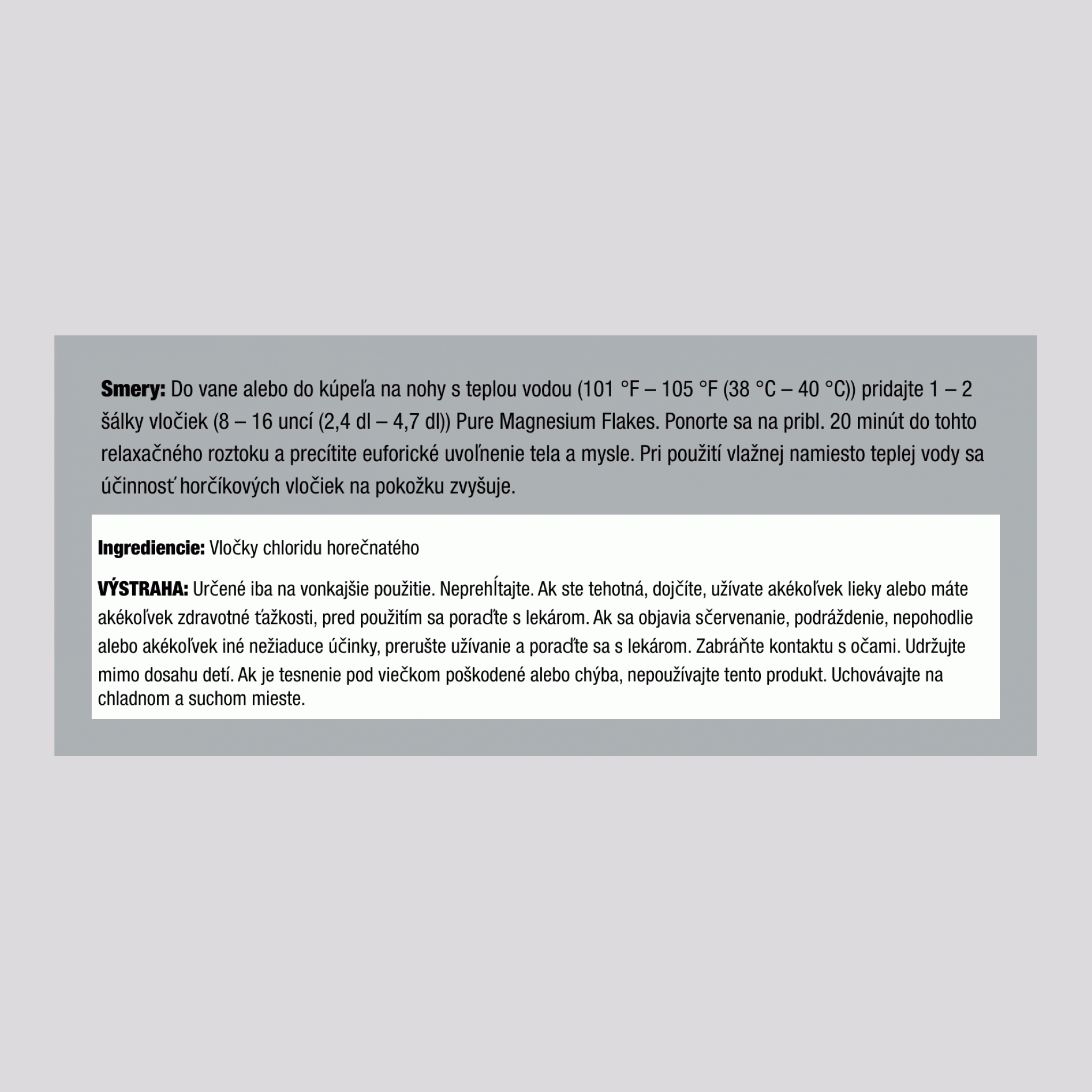 Vločky chloridu horečnatého z antického mora Zechstein 2.5 lb 40 oz Fľaša    