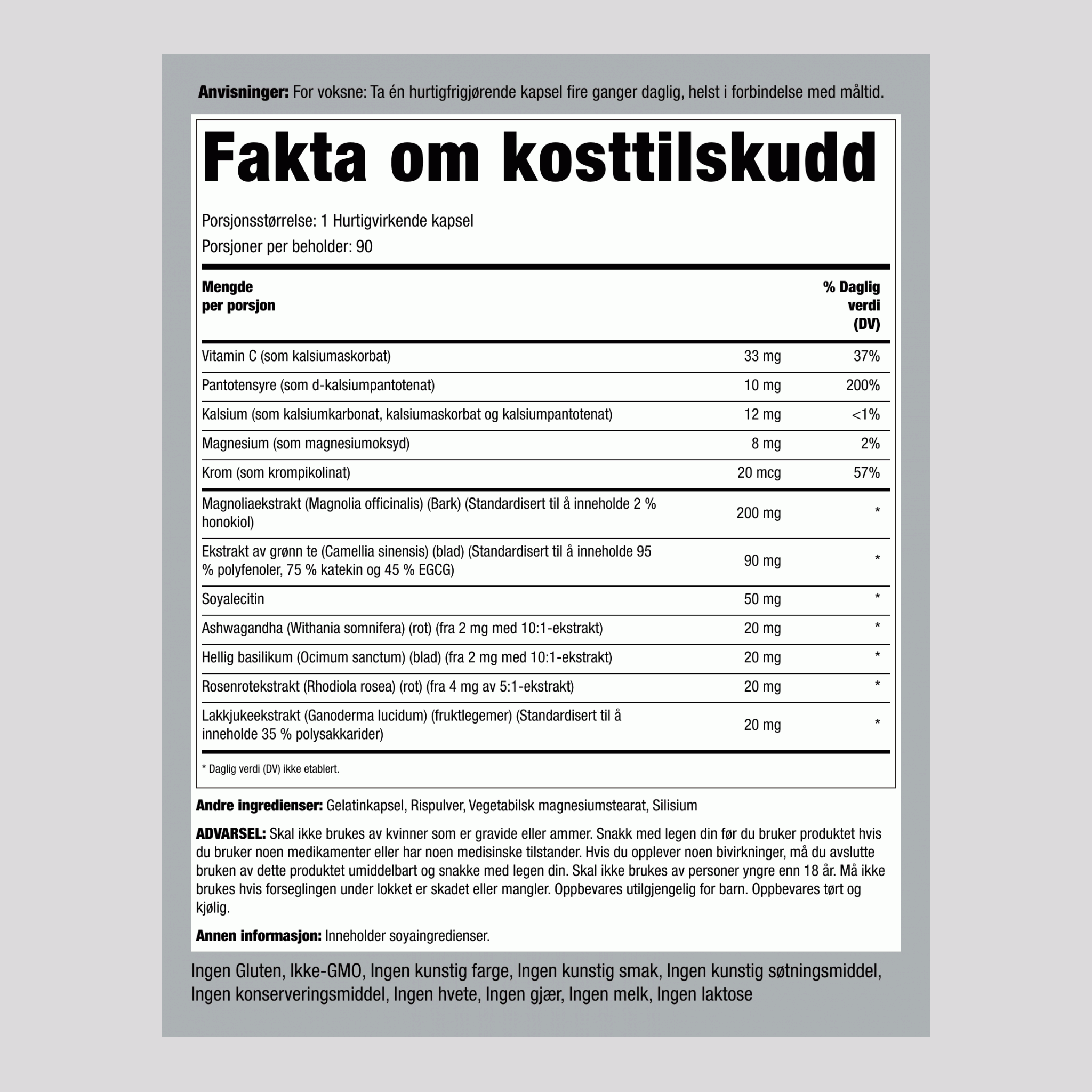 Super kortisol-support,  90 Hurtigvirkende kapsler 2 Flasker