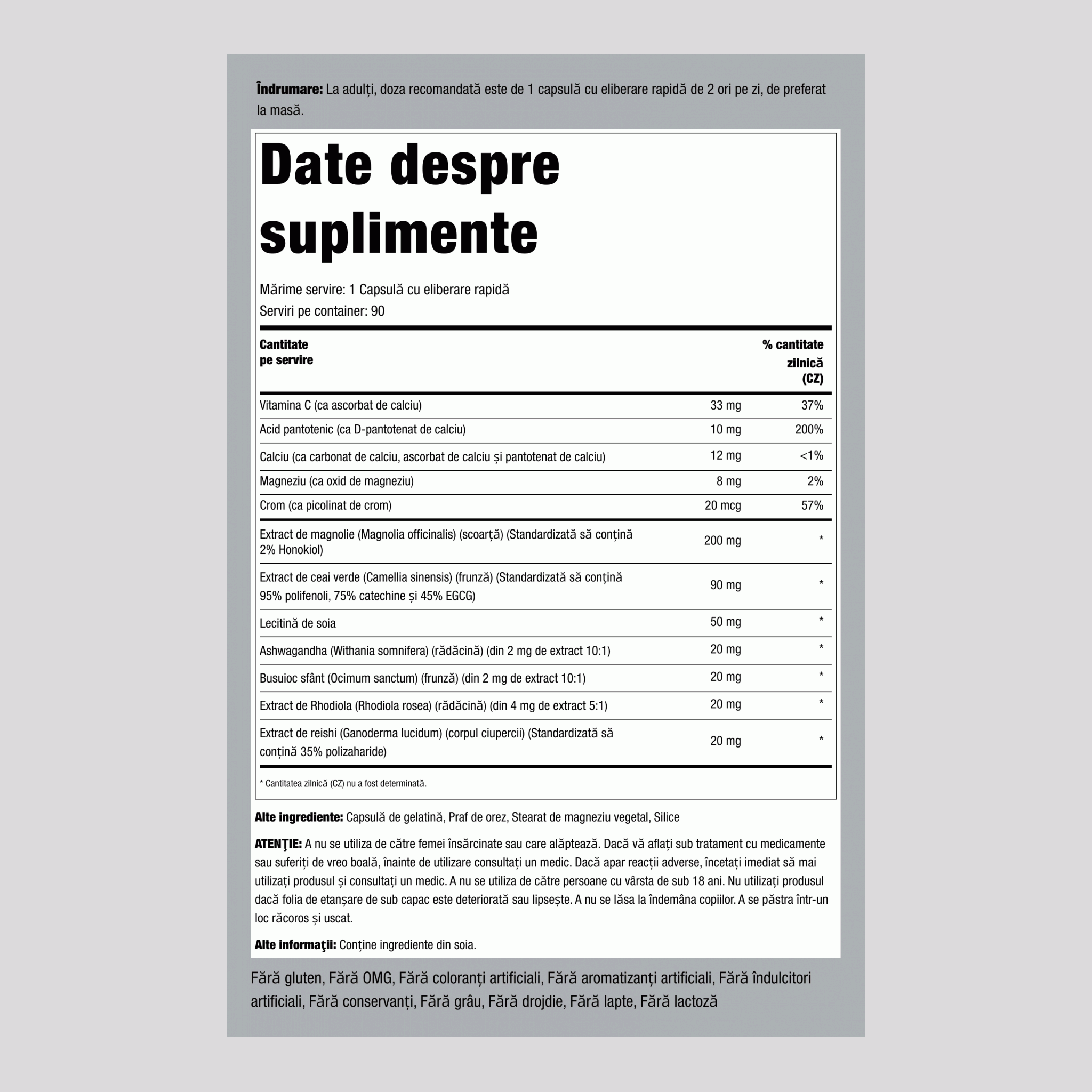 Super Suport cortizol,  90 Capsule cu eliberare rapidă 2 Sticle