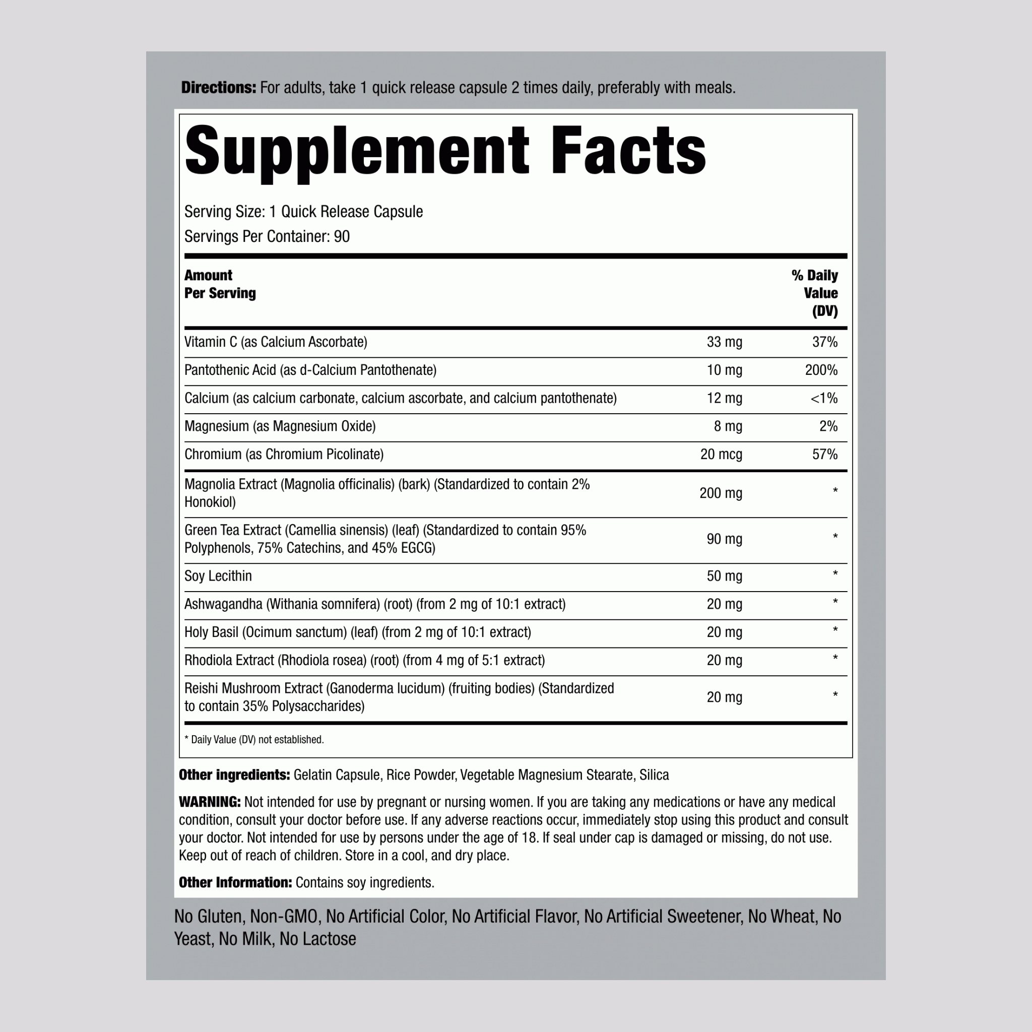 超級皮質醇保健膠囊 ,  90 快速釋放膠囊 2 瓶子