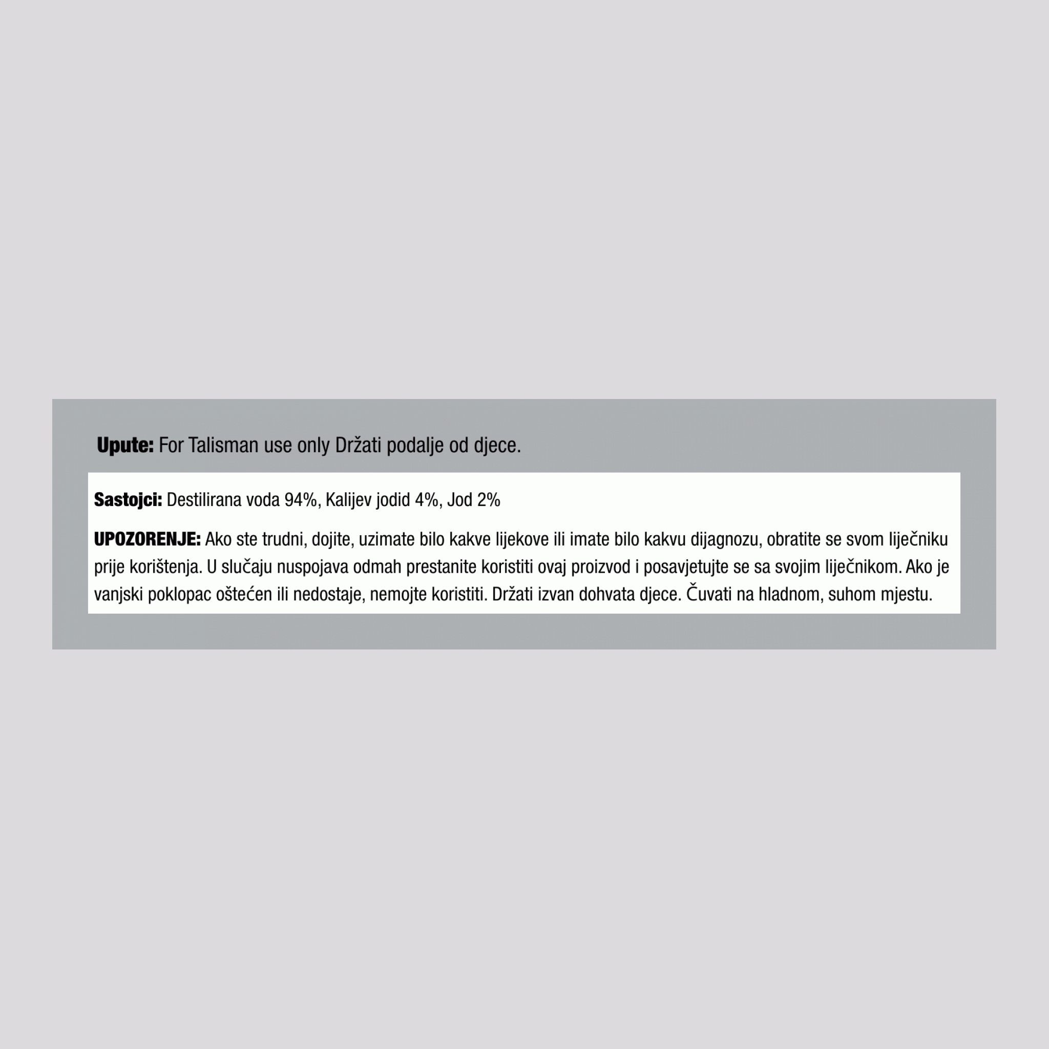 Lugol jod (2%) otopina,  2 fl oz 59 ml Bočica s kapaljkom 2 Bočice s kapaljkom