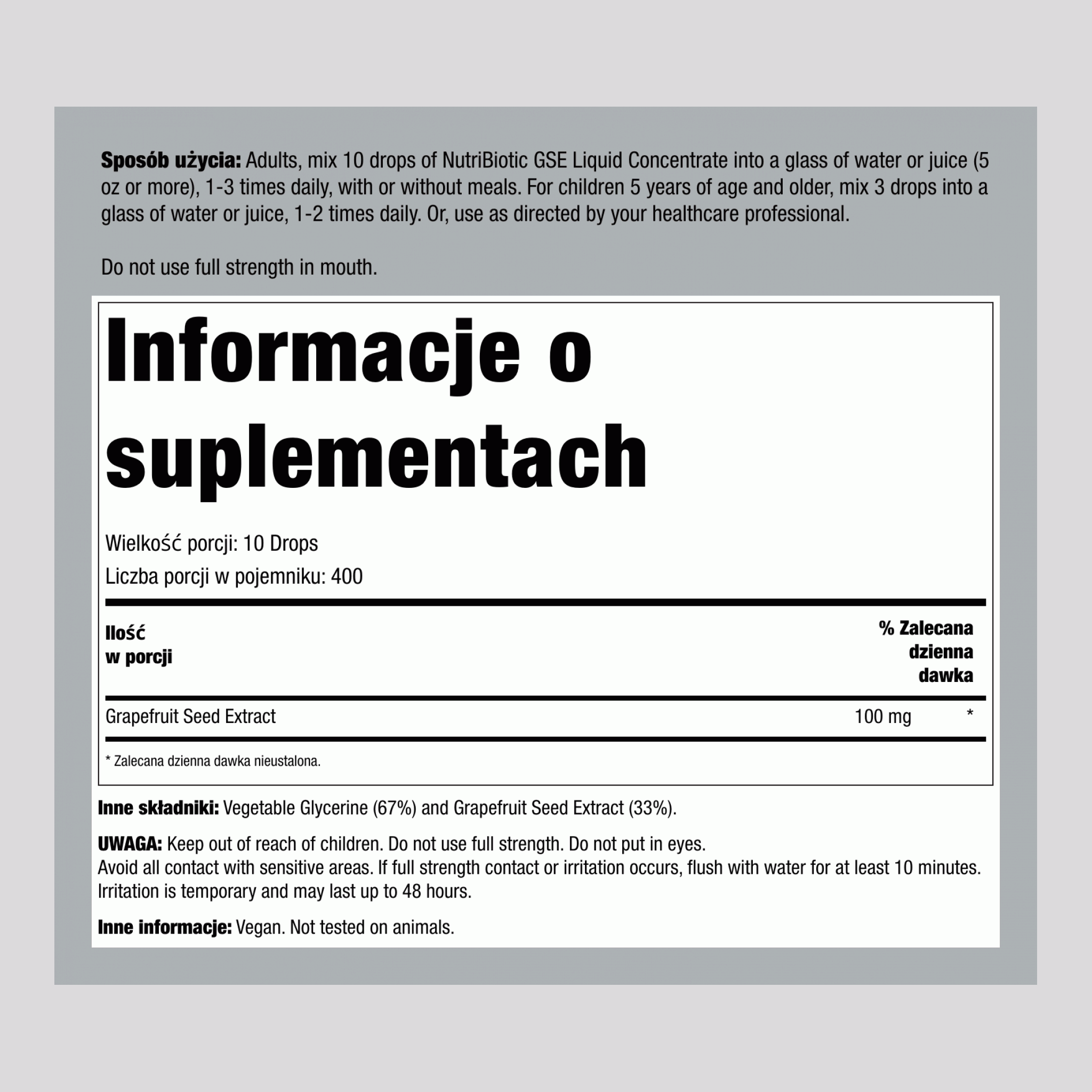 GSE Ekstrakt z Pestek Grejpfruta w Płynie, 4 fl oz (118 mL) Butelka z Pipetą