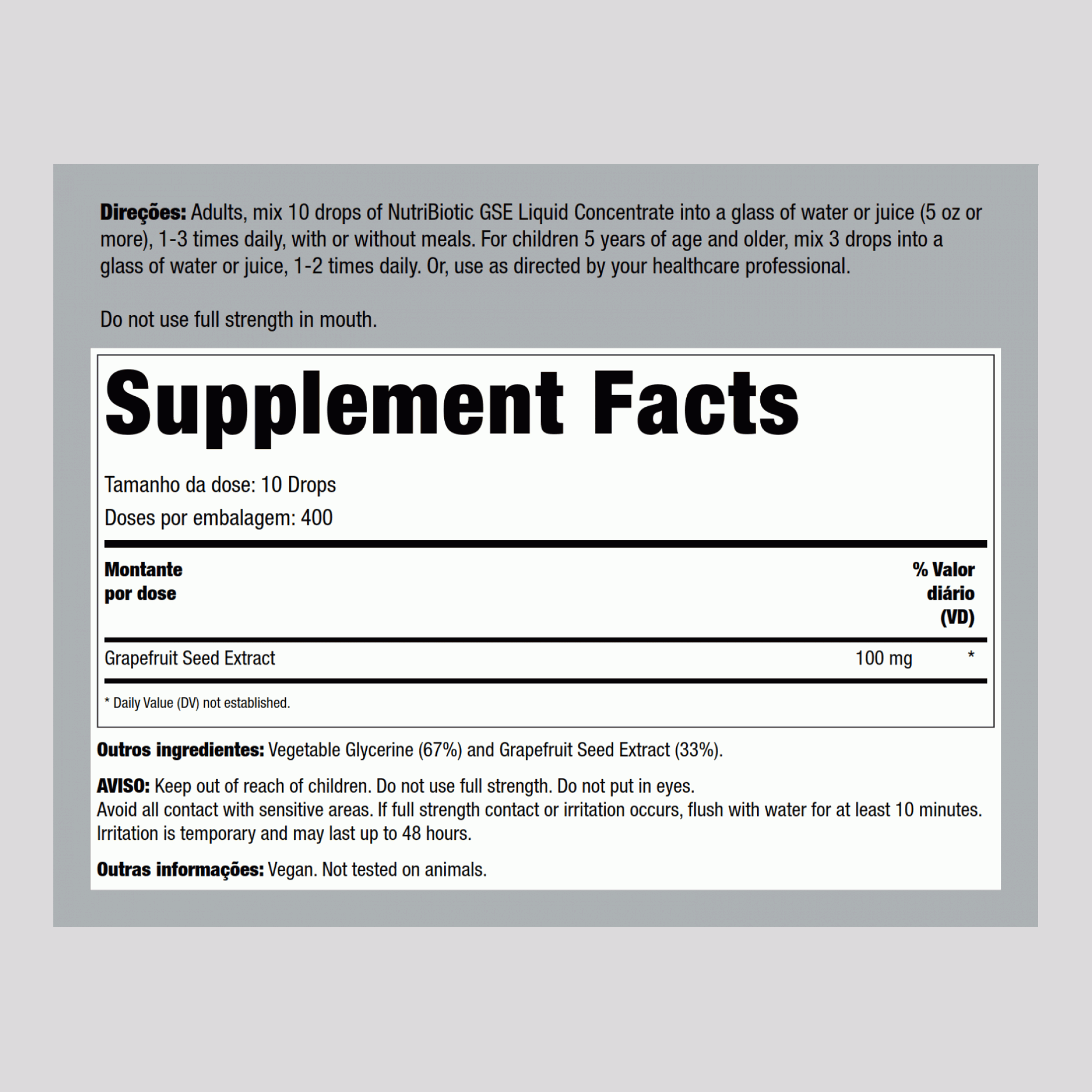 Extrato Líquido de Semente de Toranja GSE, 4 fl oz (118 mL) com Conta-gotas