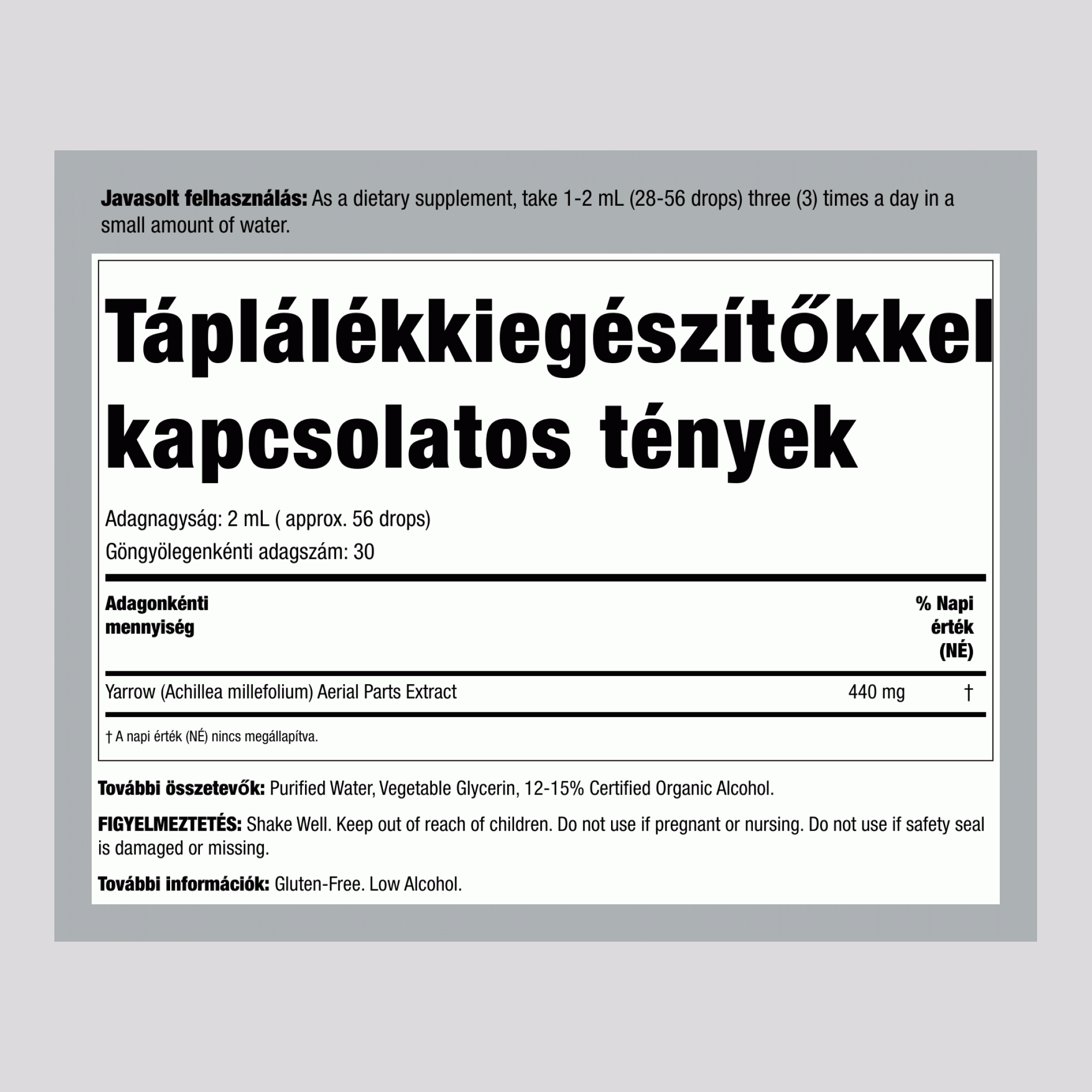 Cickafarkvirágkivonat (folyadék) 1 fl oz 30 ml Cseppentőpalack    