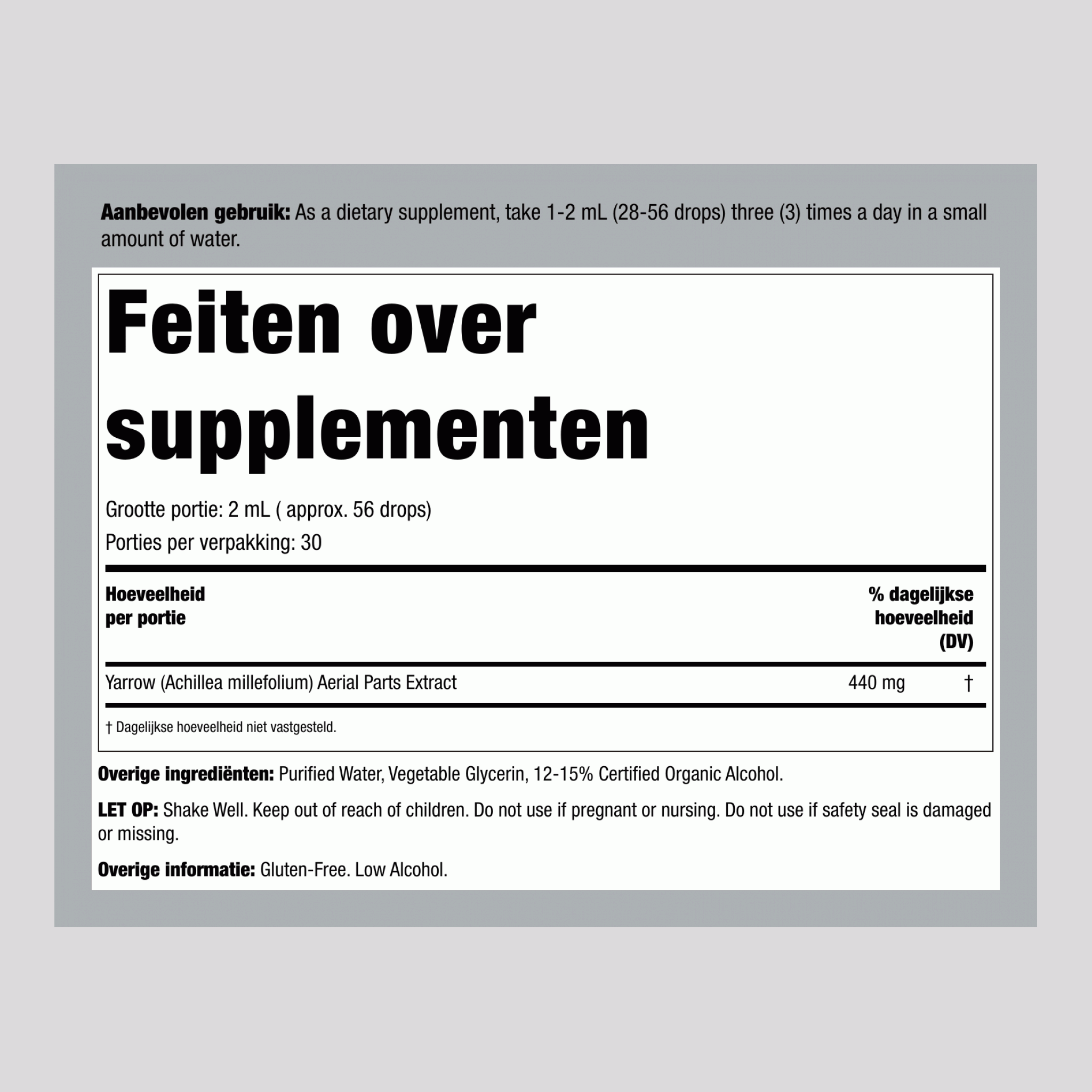 Duizendbladbloemen vloeibaar extract 1 fl oz 30 mL Druppelfles    