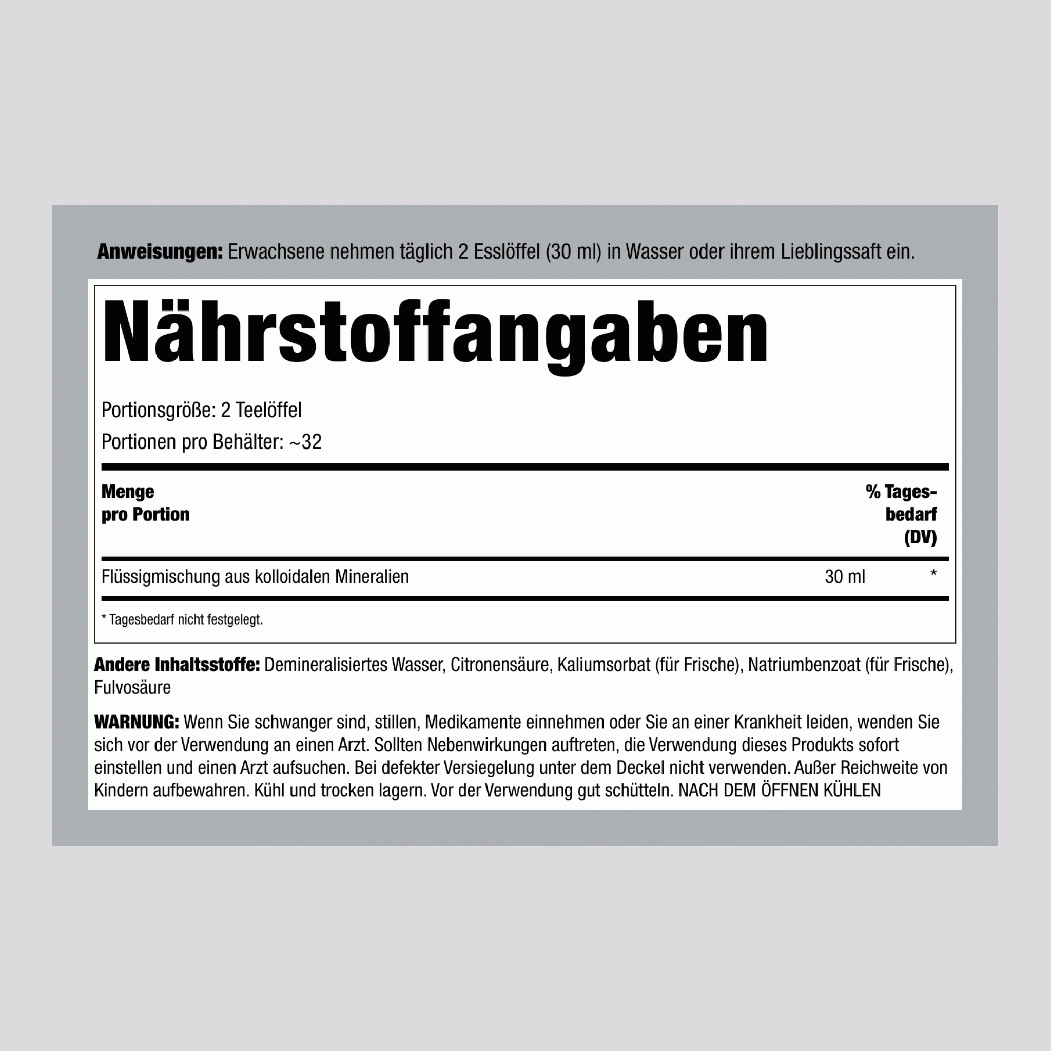 Kolloidale Mineralien (ohne Aroma),  32 fl oz 946 ml Flasche 2 Flaschen