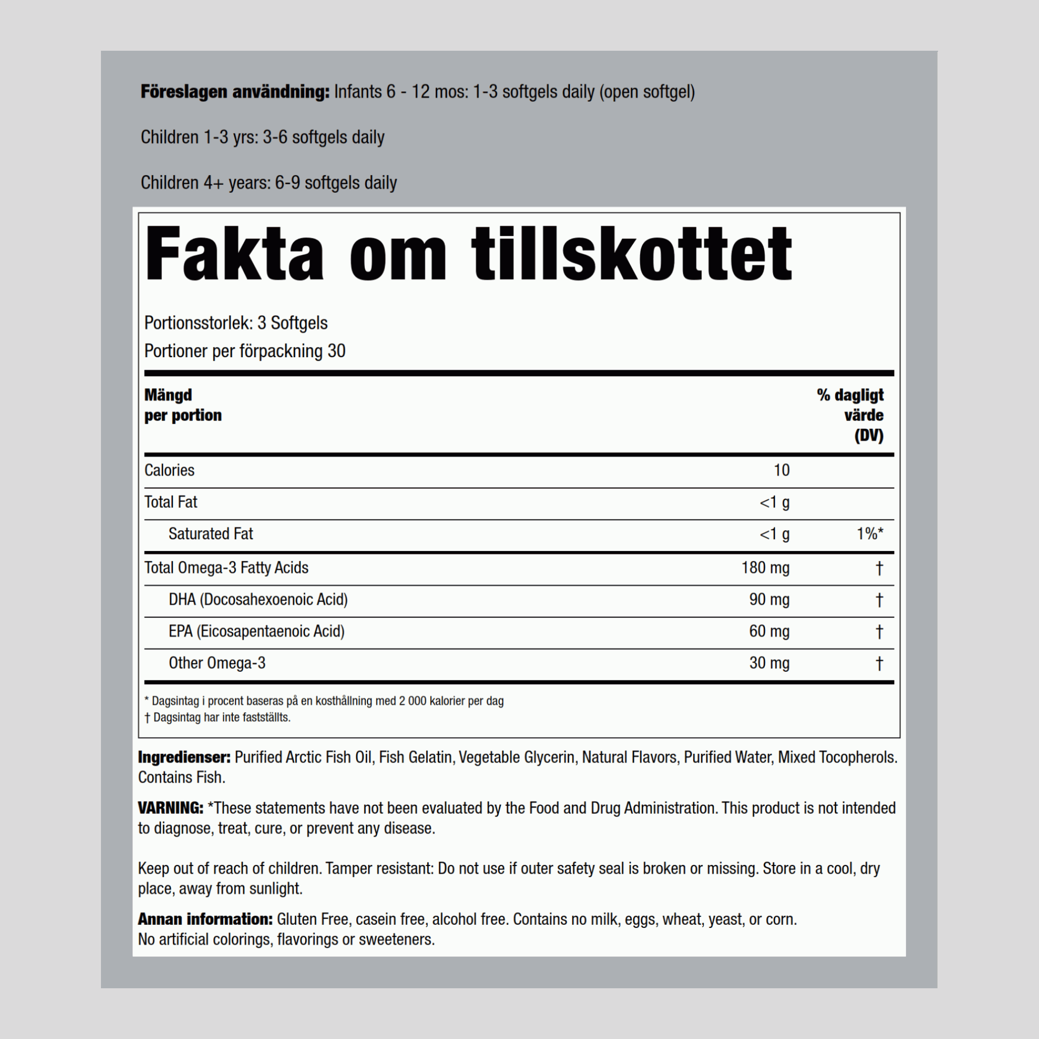 Ren tuggbar DHA med naturlig bärsmak för barn 90 Gelékapslar       