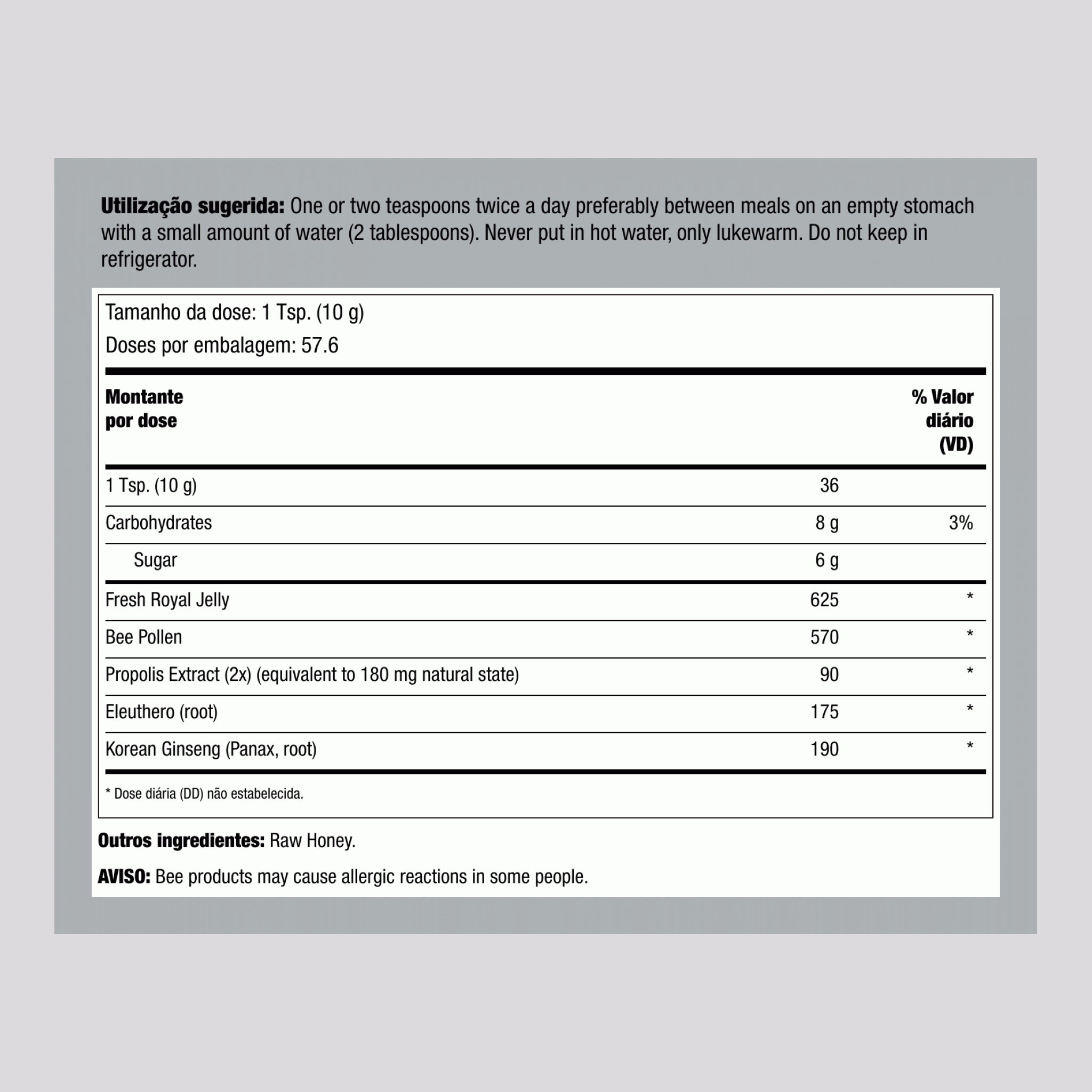 Mel com Geleia Real 20.3 oz Geleia      