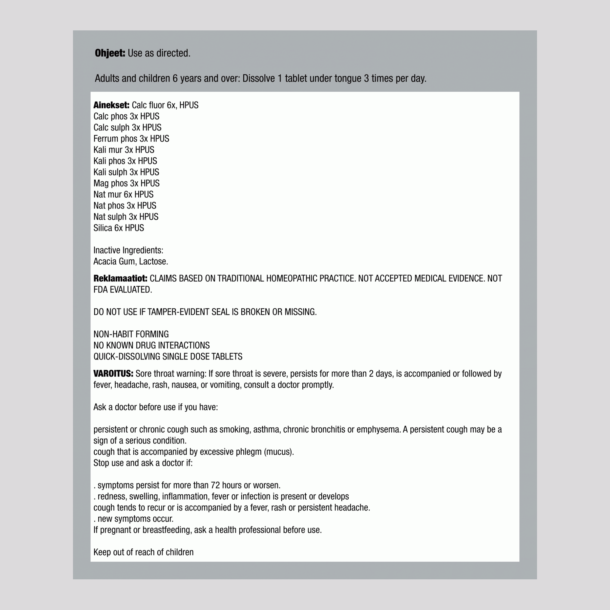 Protoplasma 6X homeopatia, jännitys, uupumus, päänsärky 100 Nopeasti liukenevat tabletit       