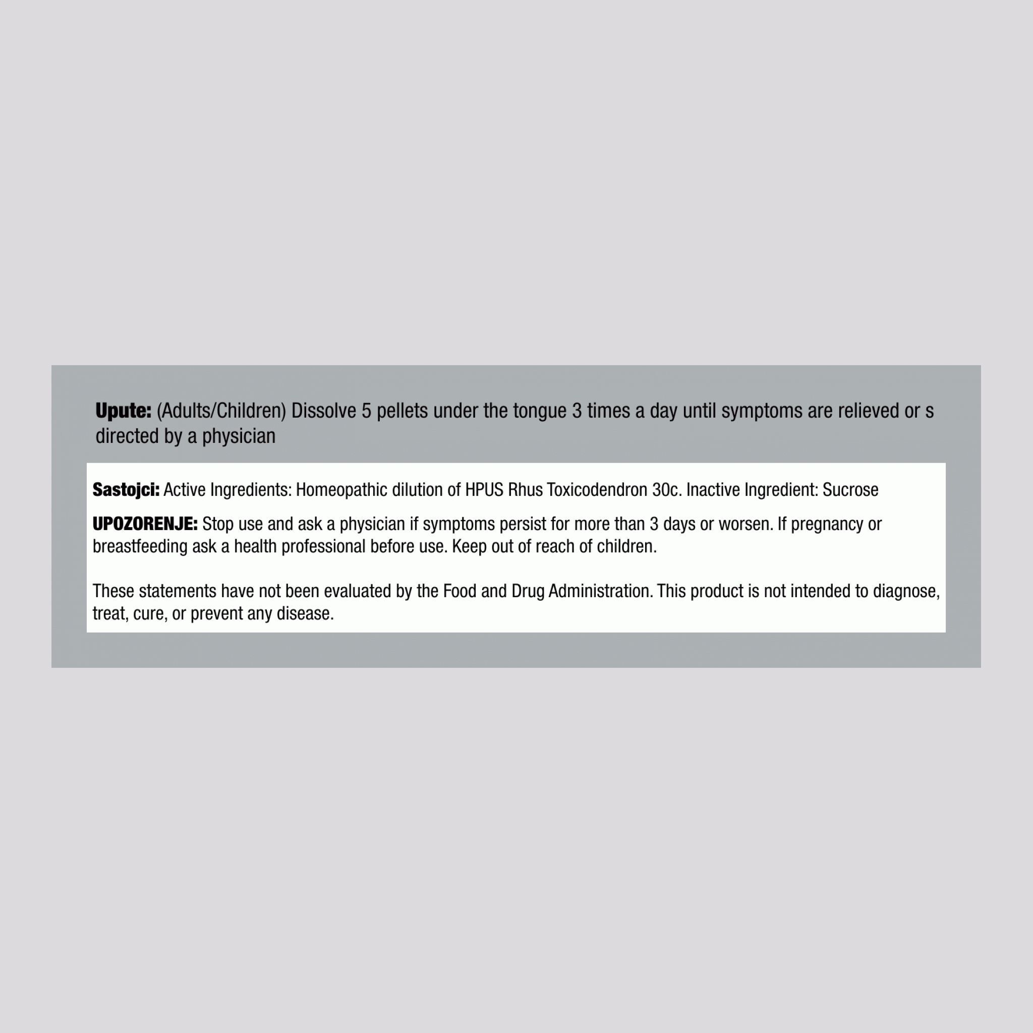 Otrovni bršljan 30X Homeopatski pripravak za artritisne bolove 80 Peleti       