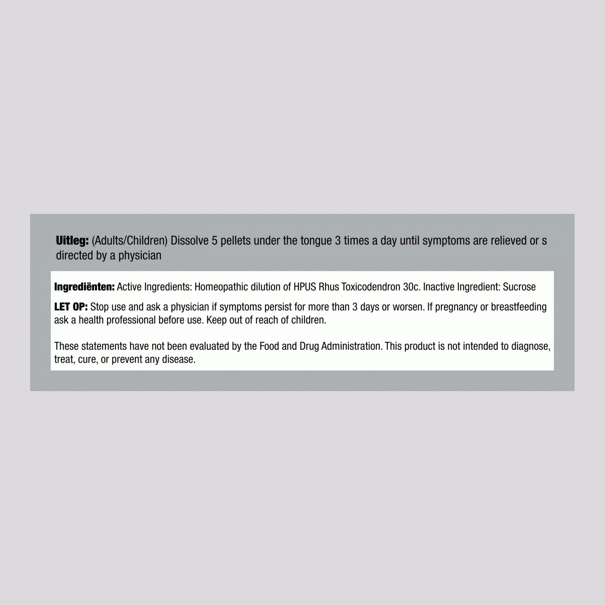 Gifsumak 30X homeopathisch artritispijn 80 Pellets       