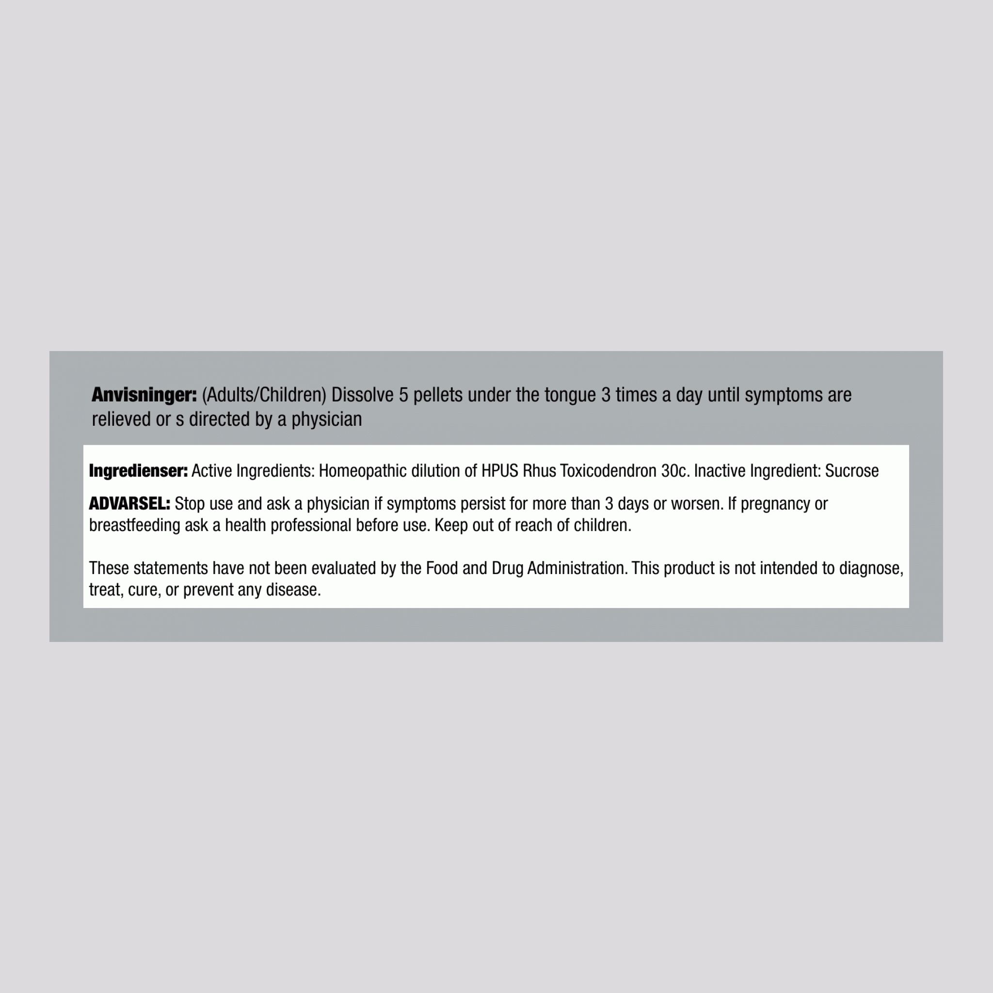 Rhus tox 30 x, homeopatisk middel mot artrittsmerter 80 Piller       